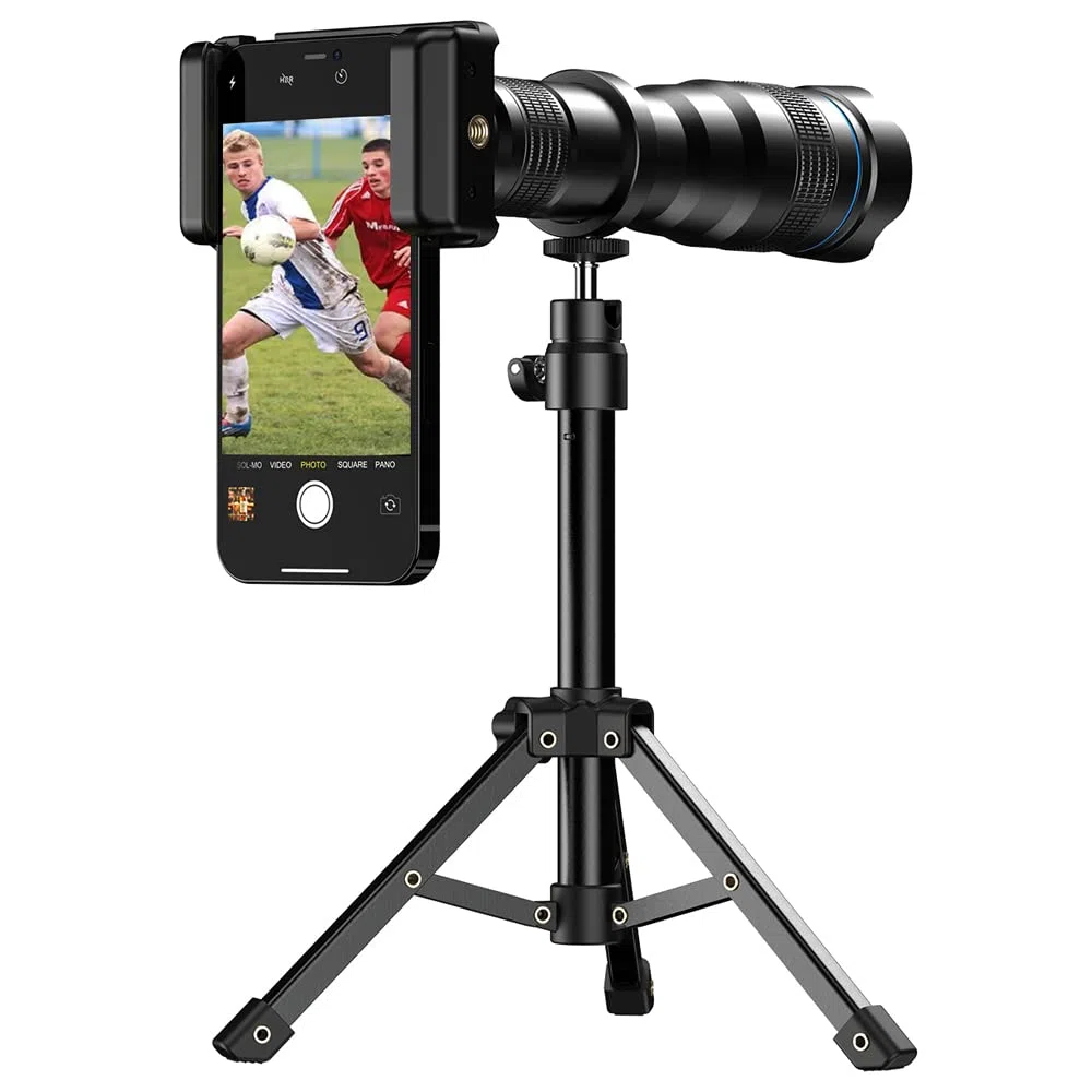 Apexel Teleobiettivo HD 36X per smartphone, obiettivo cellulare con treppiede per iPhone, Samsung Huawei e la maggior parte degli smartphone