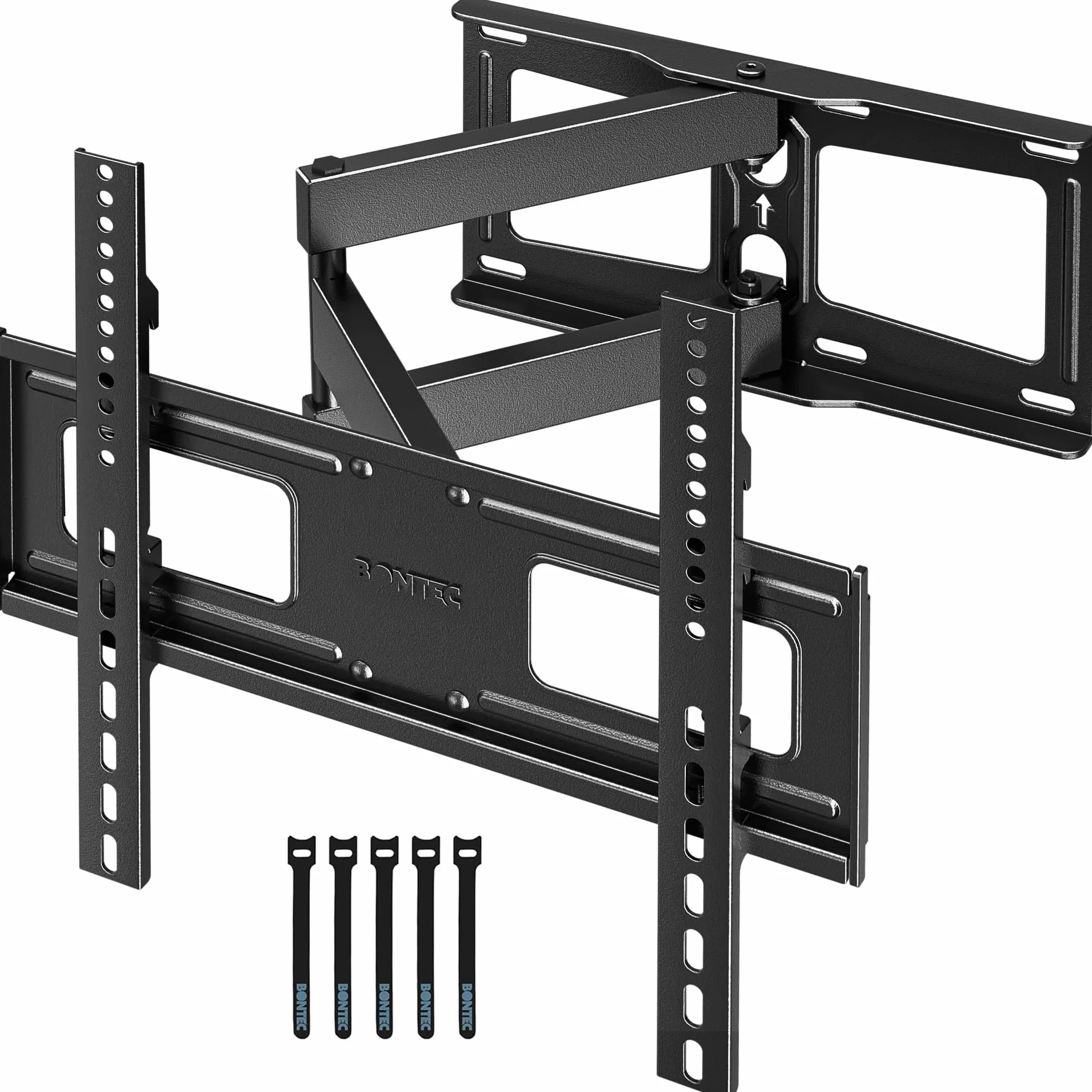 BONTEC Supporto TV Parete 26-60 Pollici VESA 400x400 Girevole Inclinazione Rotazione Estensione 80-500mm 40kg