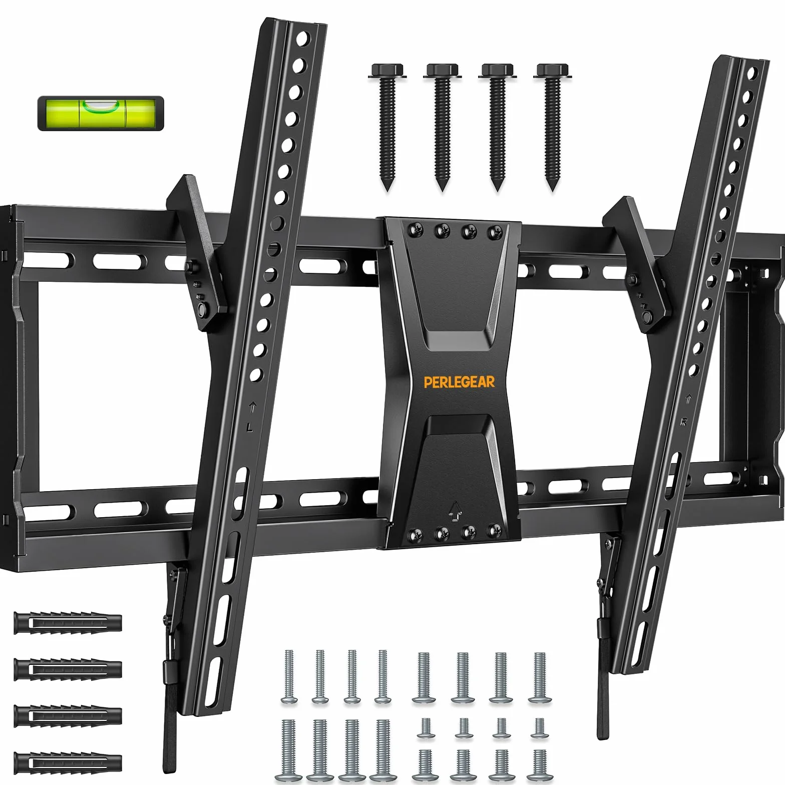 Perlegear Supporto TV Parete 37-82 Pollici, Staffa TV Inclinabile 60 kg, VESA 600x400 mm