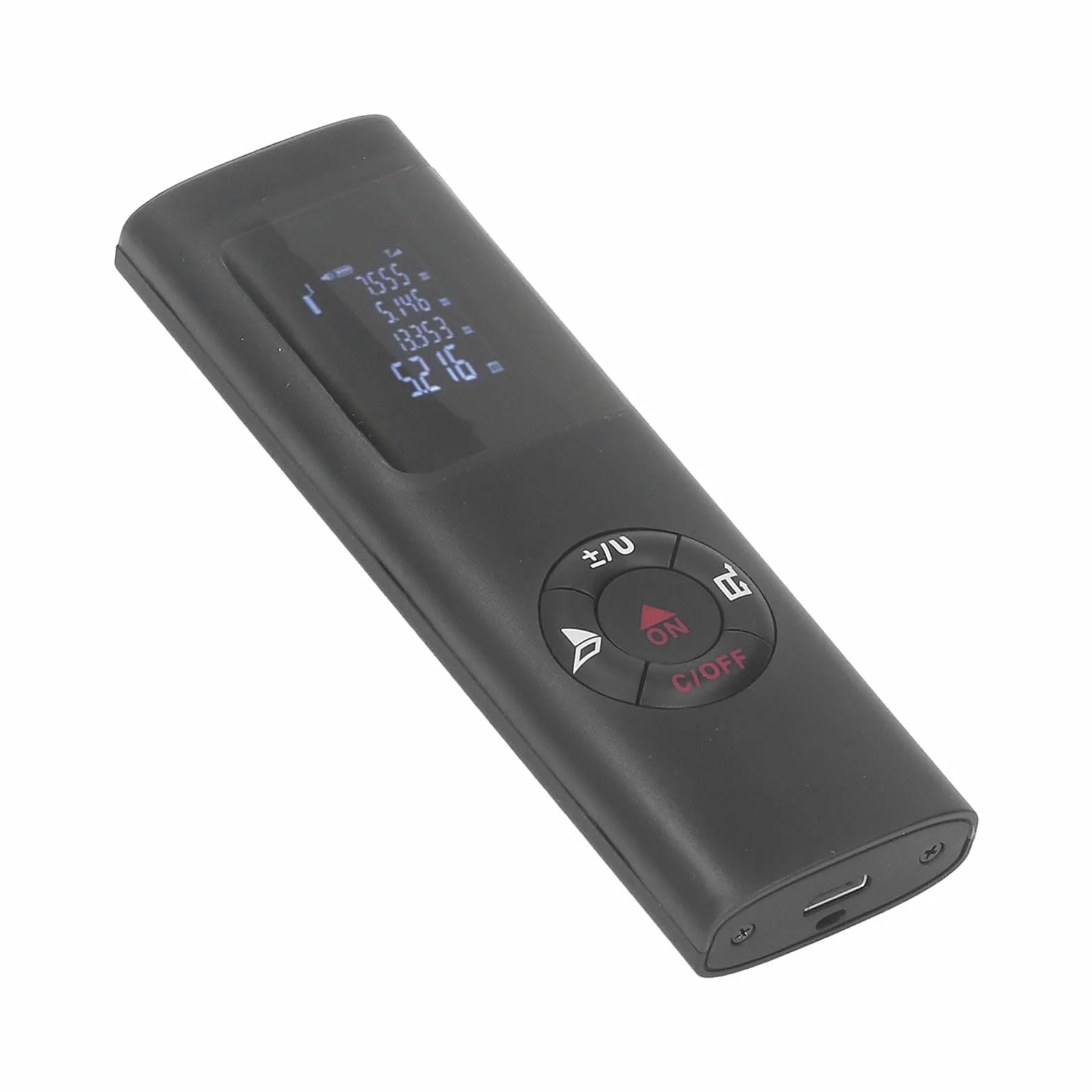 Misuratore di Distanza Portatile, Mini Telemetro 60M, IP54 Impermeabile, Batteria al Litio 3,7V, con Cavo Dati e Cordino
