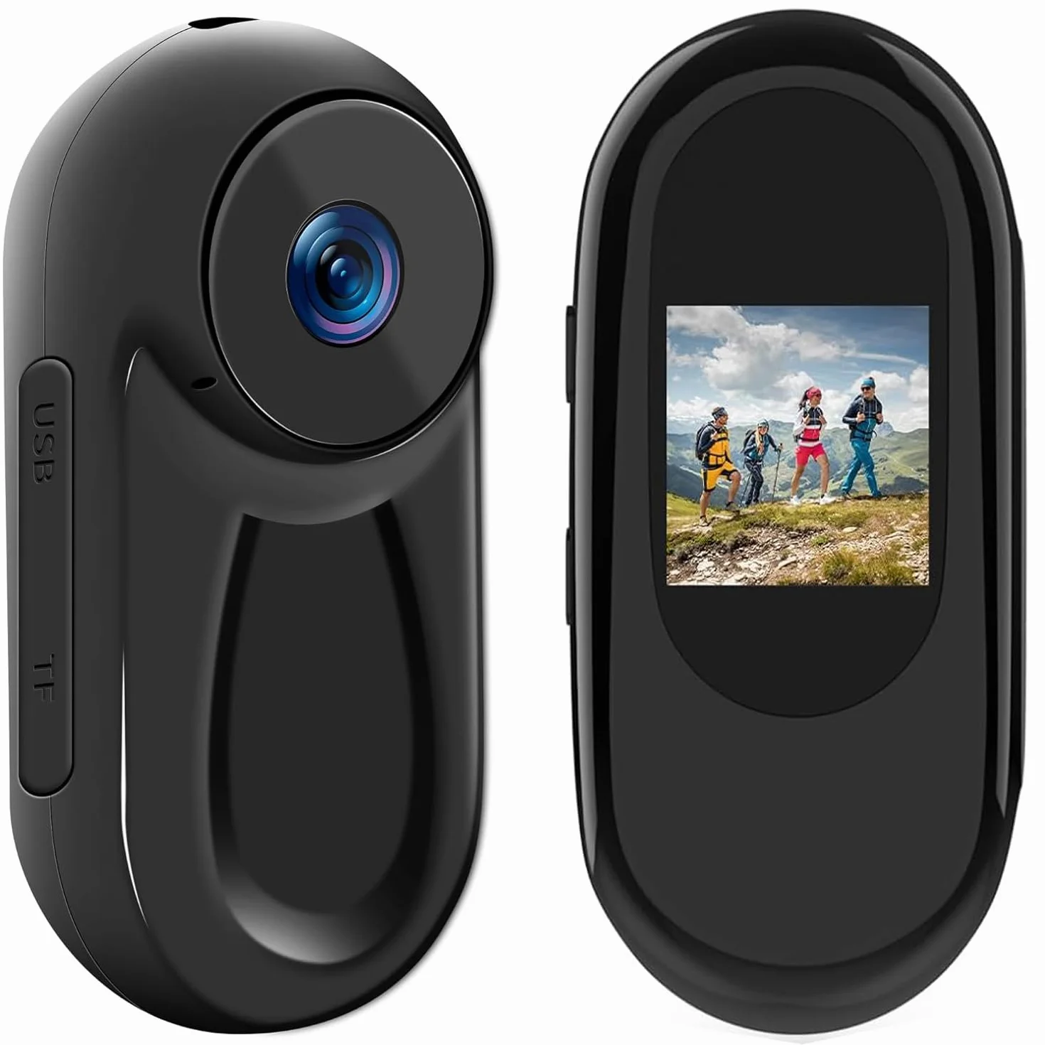 SHMIZZ Mini Action Cam 1080P, Telecamera Sportiva Fotocamere Corporali e Scheda di Memoria 32GB, Mini Vlog Pocket Body Cam Fotocamera Sport,120° Grand Angle con Registrazione Audio e Video