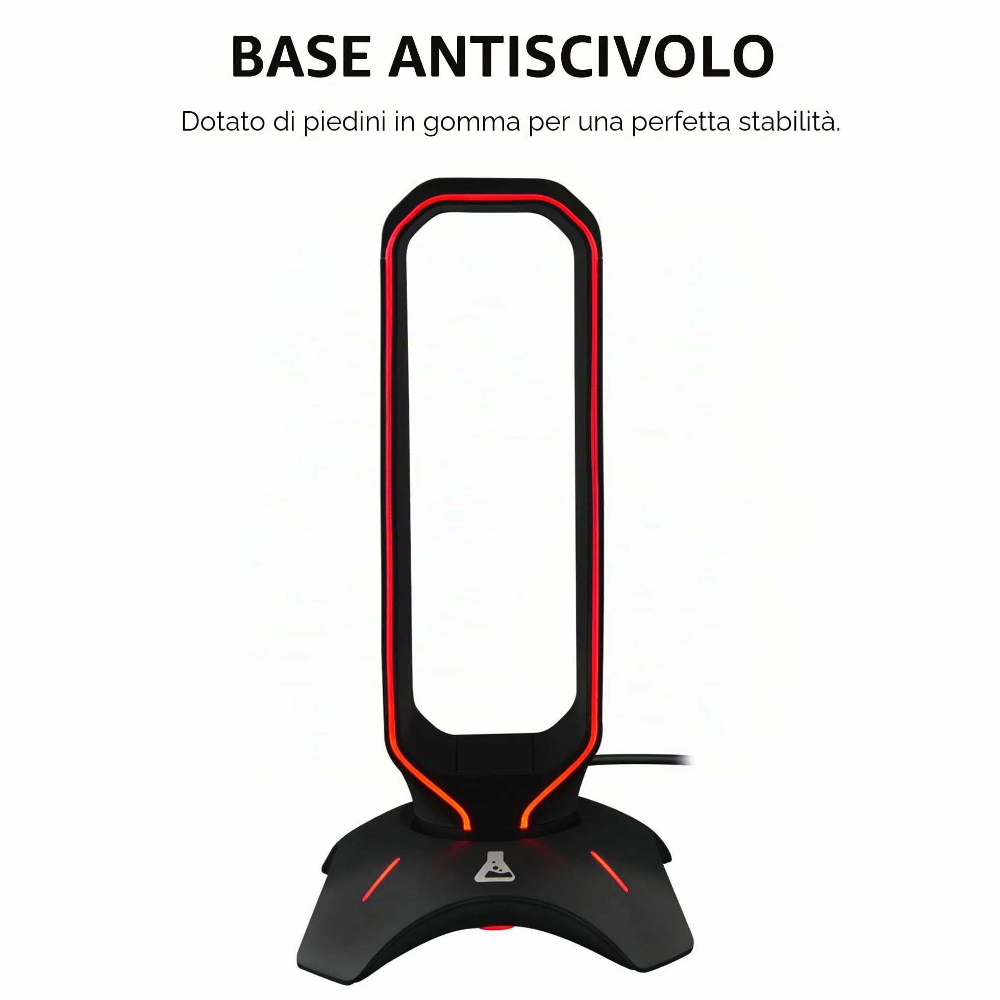 The G-Lab K-Stand RADON Supporto per Cuffie da Gioco RGB USB HUB Base Antiscivolo Nero