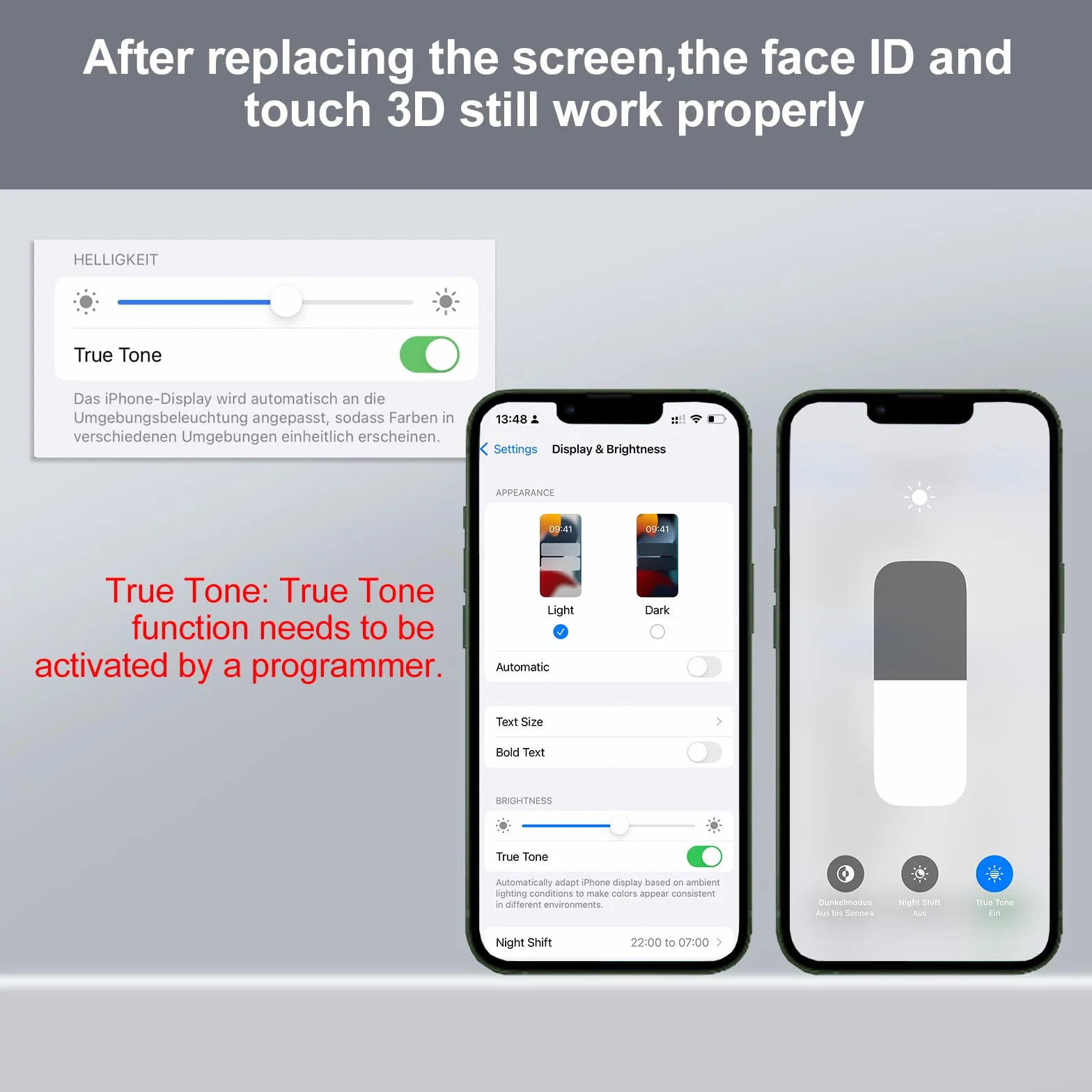 DTD Schermo per iPhone 13, 6,1-Pollice Display FHD e Sostituzione Touch Screen True Tone Programmabile, Face ID compatibile con A2482/ A2631/ A2634/ A2635/ A2633