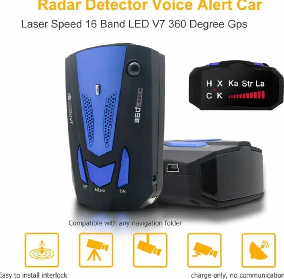MASO Nuovo rilevatore radar velocità auto 360 gradi V7 GPS polizia sicuro allarme vocale 16 banda