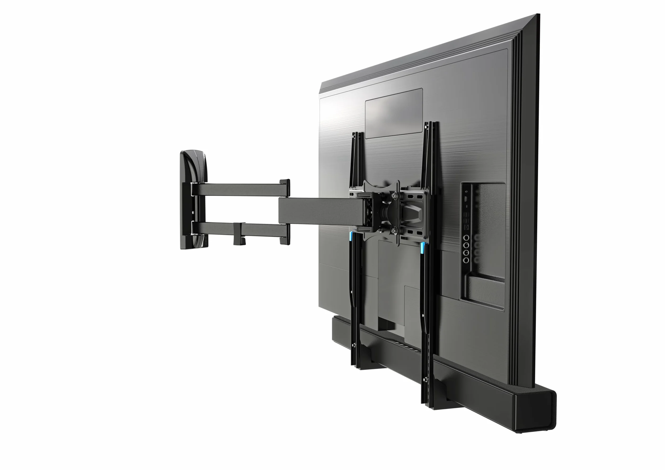 Meliconi Supporto Soundbar TV Universale, per Staffa a Parete, Altezza Regolabile, 10 Kg, Made in Italy, Passacavo, Protezione Antivibrazione, Nero