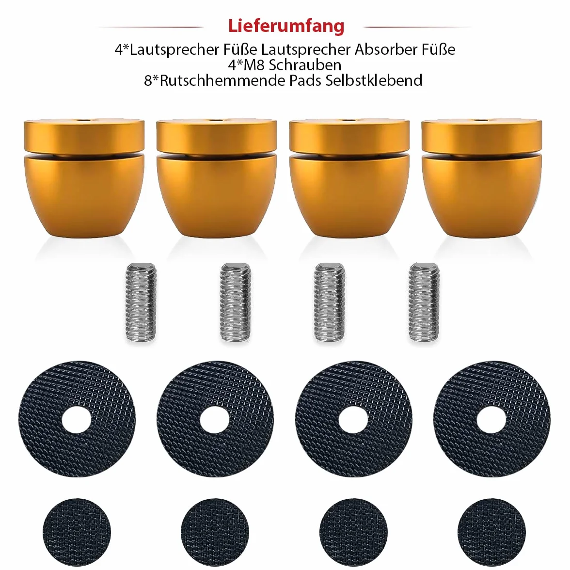 Tertullus 4 piedini in alluminio ammortizzatori per altoparlanti subwoofer