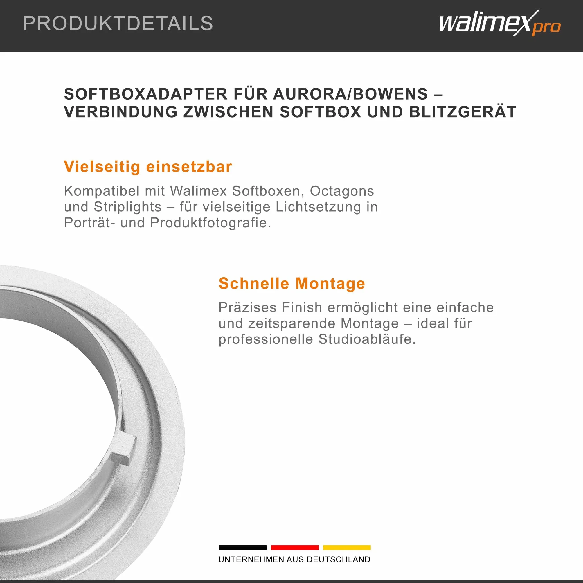 Walimex - Adattatore softbox per Aurora/Bowens