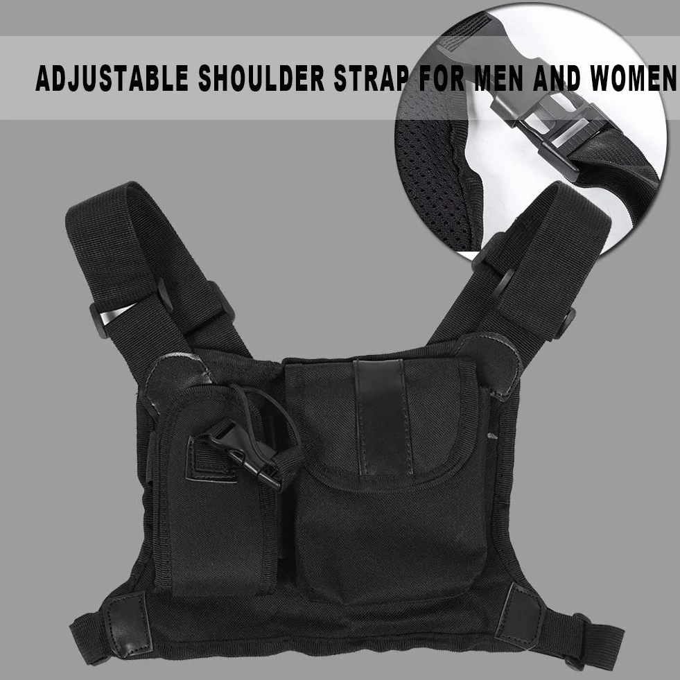 Walkie Talkie Chest Pocket Harness Borse Nylon Regolabile Universale
