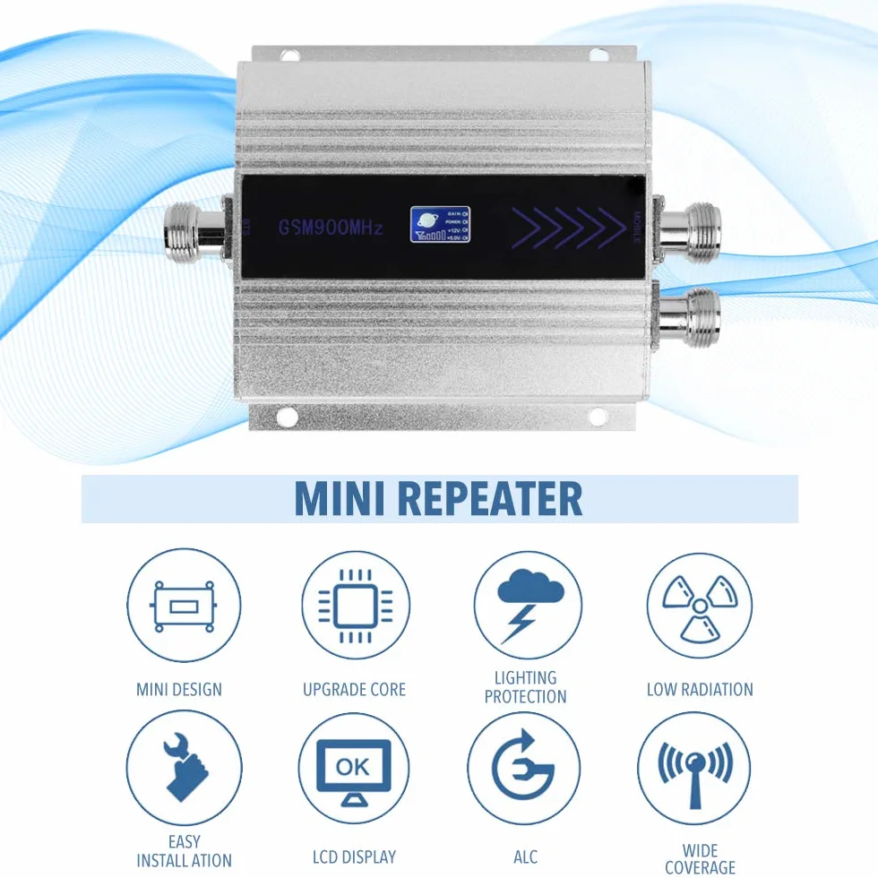 Amplificatore del segnale ripetitore del segnale del telefono cellulare ripetitore del telefono cellulare LCD GSM900MHz a doppia estremità con antenna Yagi