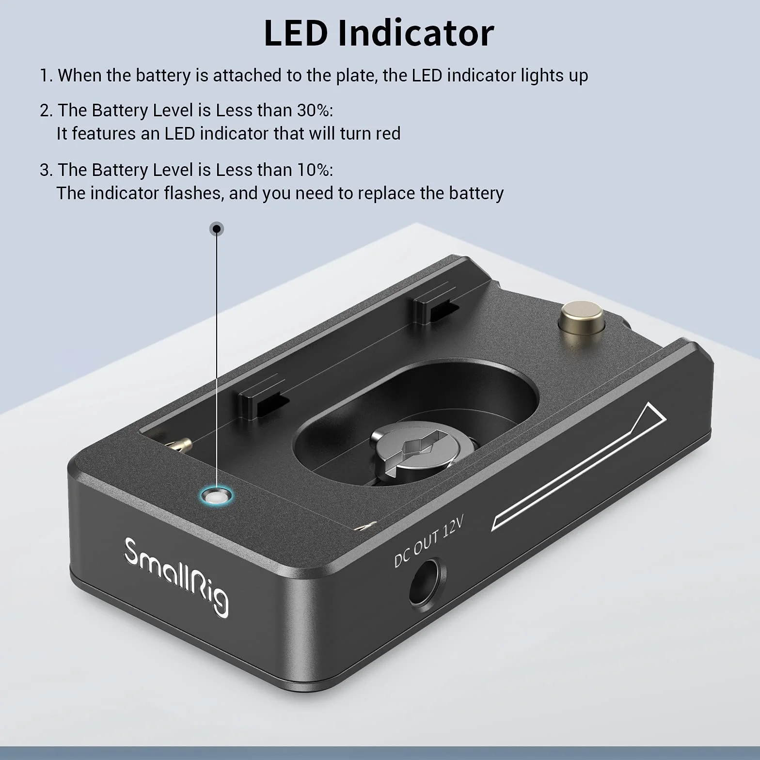 SMALLRIG Piastra Adattatore per Batteria Leggera NP-F (ABS+PC) Compatibile con Batterie di Tipo NP-F per Sony - 3018