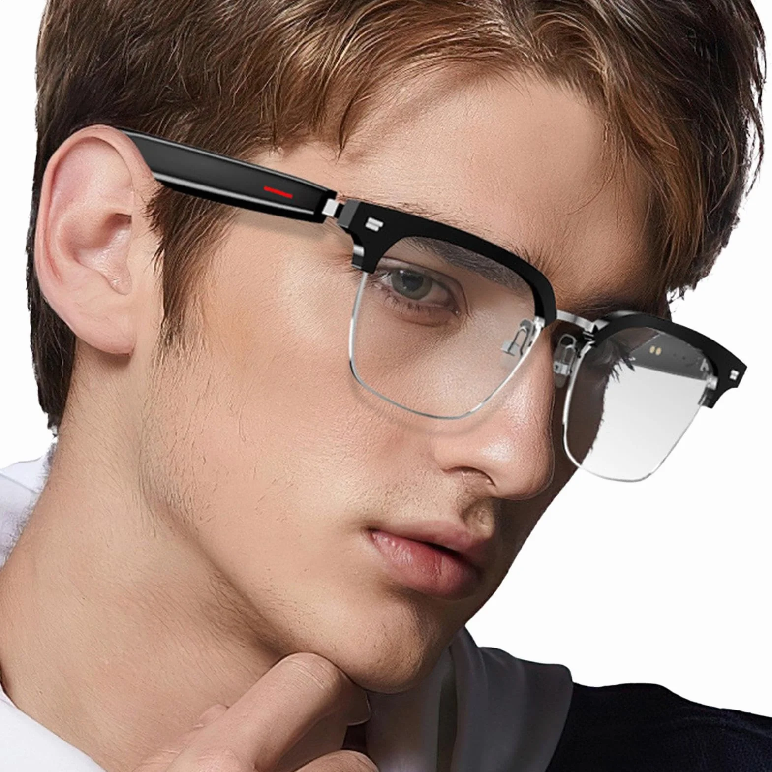Generico Occhiali Audio Intelligenti Con Altoparlante, Occhiali Con Risposta E Fine Chiamata Audio Wireless Per Uomo Donna