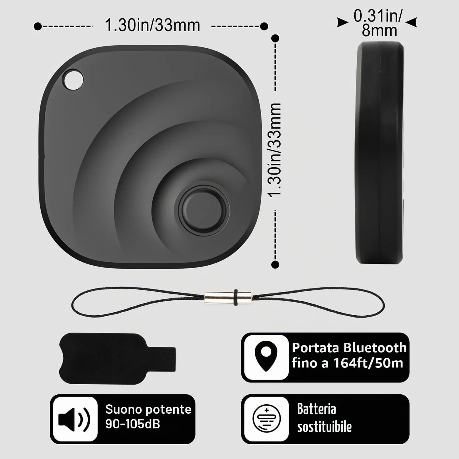 Reyke Tracker Android Smart Tag compatibile con Google Find My localizzatore per chiavi bagagli 4 pezzo
