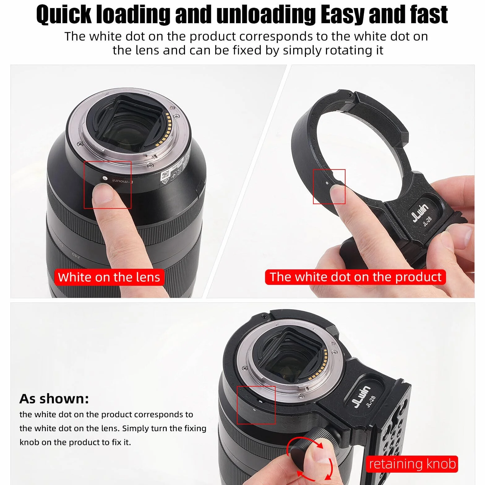 Hersmay Fascetta per treppiede in metallo da 61 mm per obiettivo Sony FE 24-240 mm f/3.5-6.3 OSS, 24-105 mm f/4 G OSS, 16-35 mm f/2.8 GM, 24-70 mm f/2.8 GM, 35 mm f/1.4 ZA, FE 28-70 mm F3.5-5.6 mm
