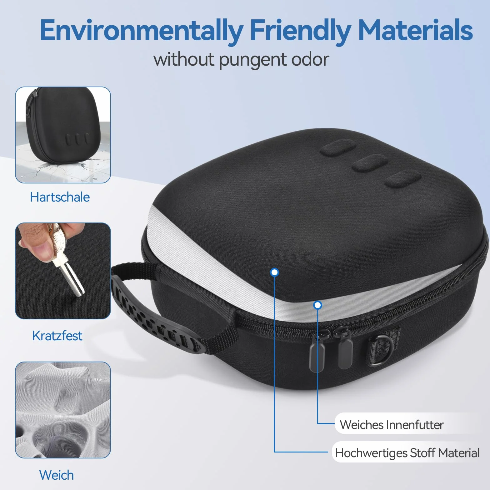 Plowaroe Custodia rigida compatibile con Meta Quest 3S/Quest 3 Ufficiale Original/Elite Strap VR Gaming Headset, portatile Travel Vision Pro Case per Touch Controller Accessori