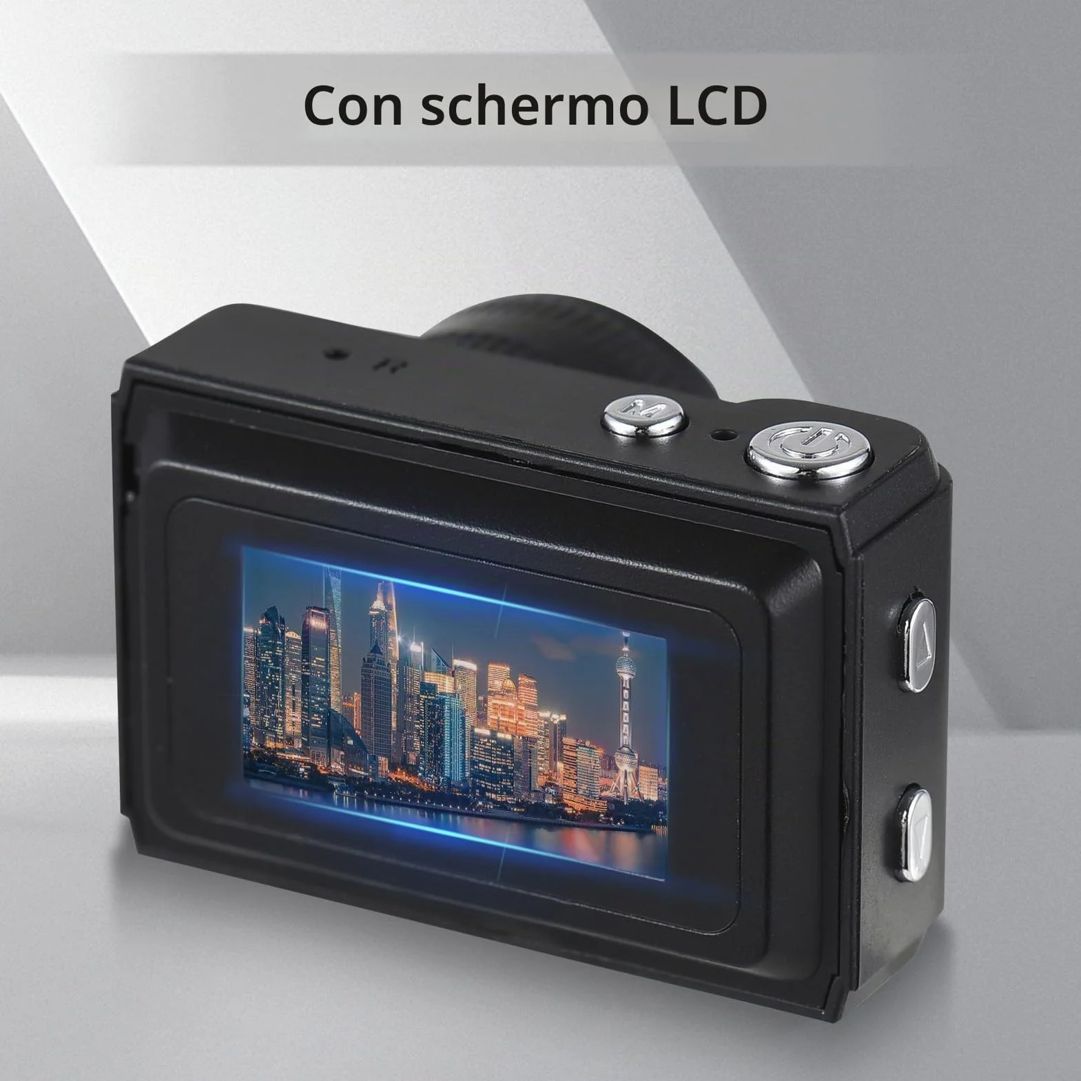 Andoer Mini Fotocamera Digitale, 1080P, Compatta, Con Schermo LCD, Rosa/Nero, Per Bambini, Adolescenti, Anziani, Principianti