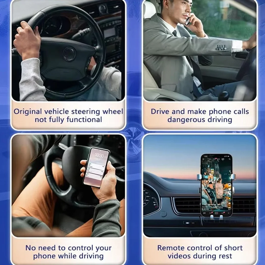 TikTok - Telecomando Bluetooth per auto, bici, moto, pulsante di controllo del volante, batteria ricaricabile integrata, compatibile con iPhone e telefoni Android