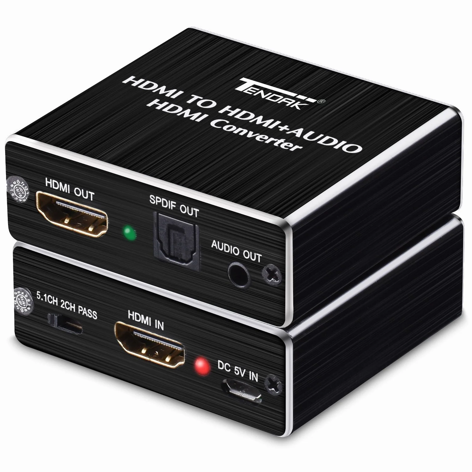 Tendak Splitter audio HDMI 4K Estrattore HDMI a SPDIF TOSLINK ottico e stereo 3,5 mm Adattatore