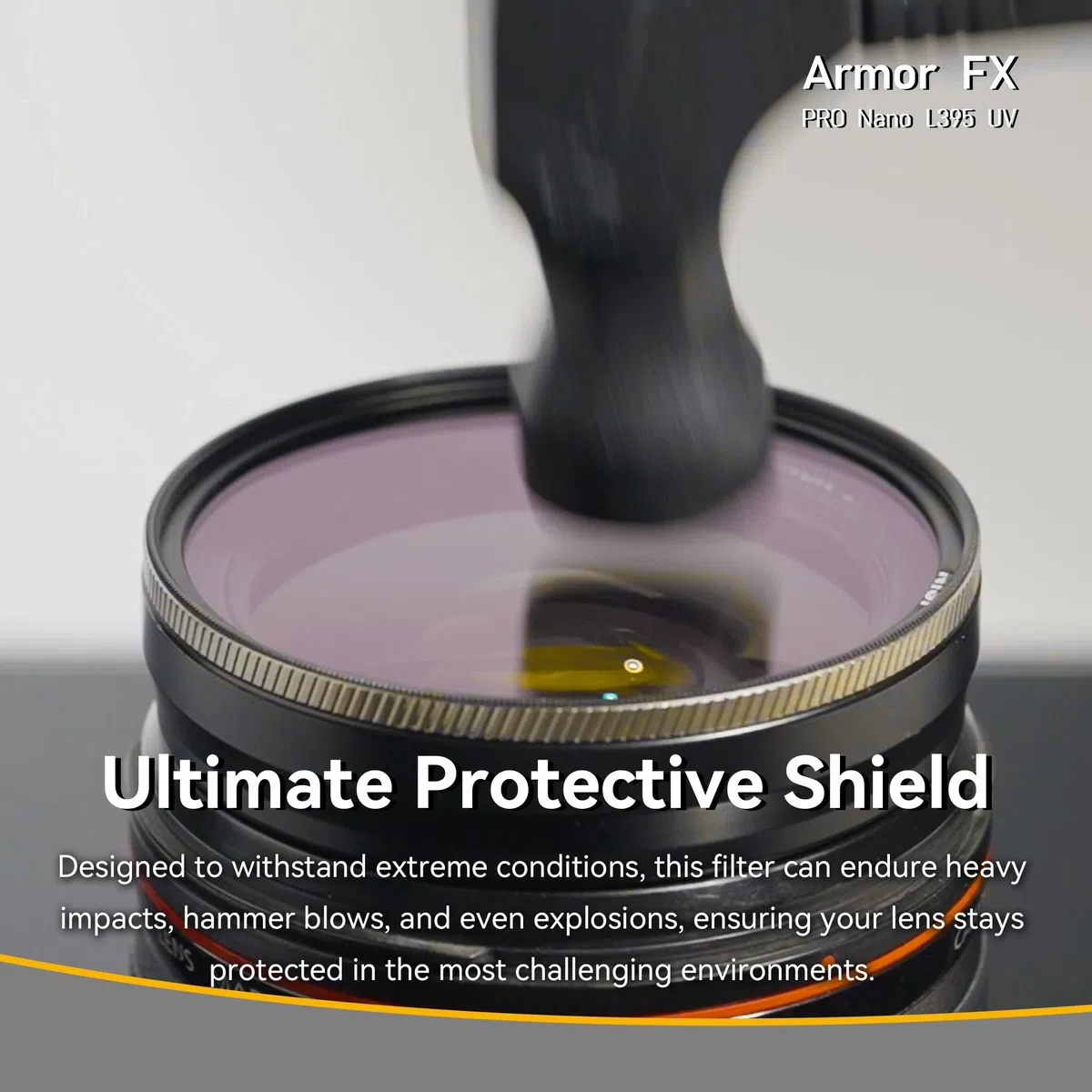 NiSi Armor FX PRO Nano L395 UV - Resistente agli urti, blocco ultravioletto, filtro di protezione dell'obiettivo, vetro ottico ad alta definizione, cornice in ottone sottile, bassa riflessione,