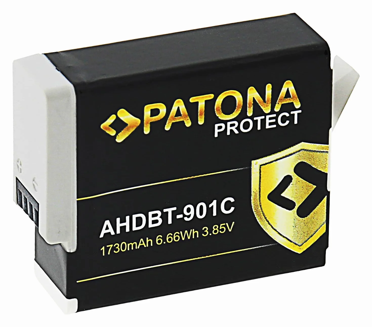 PATONA 2x Protect Batteria per GoPro Hero 12 11 10 9 (1730 mAh) – ricambio per GoPro Enduro AHDBT-901 SPBL1B – guscio V1 ignifugo, resistente al freddo – doppio pack per action e inverno