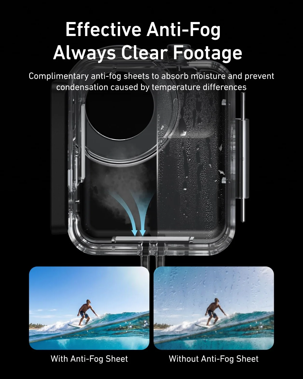 TELESIN Custodia Impermeabile per DJI Osmo Nano, Scatola Subacquea 60M/196FT con Fogli Antiappannamento, Accessori per DJI Osmo Nano per Immersioni Profonde e Snorkeling