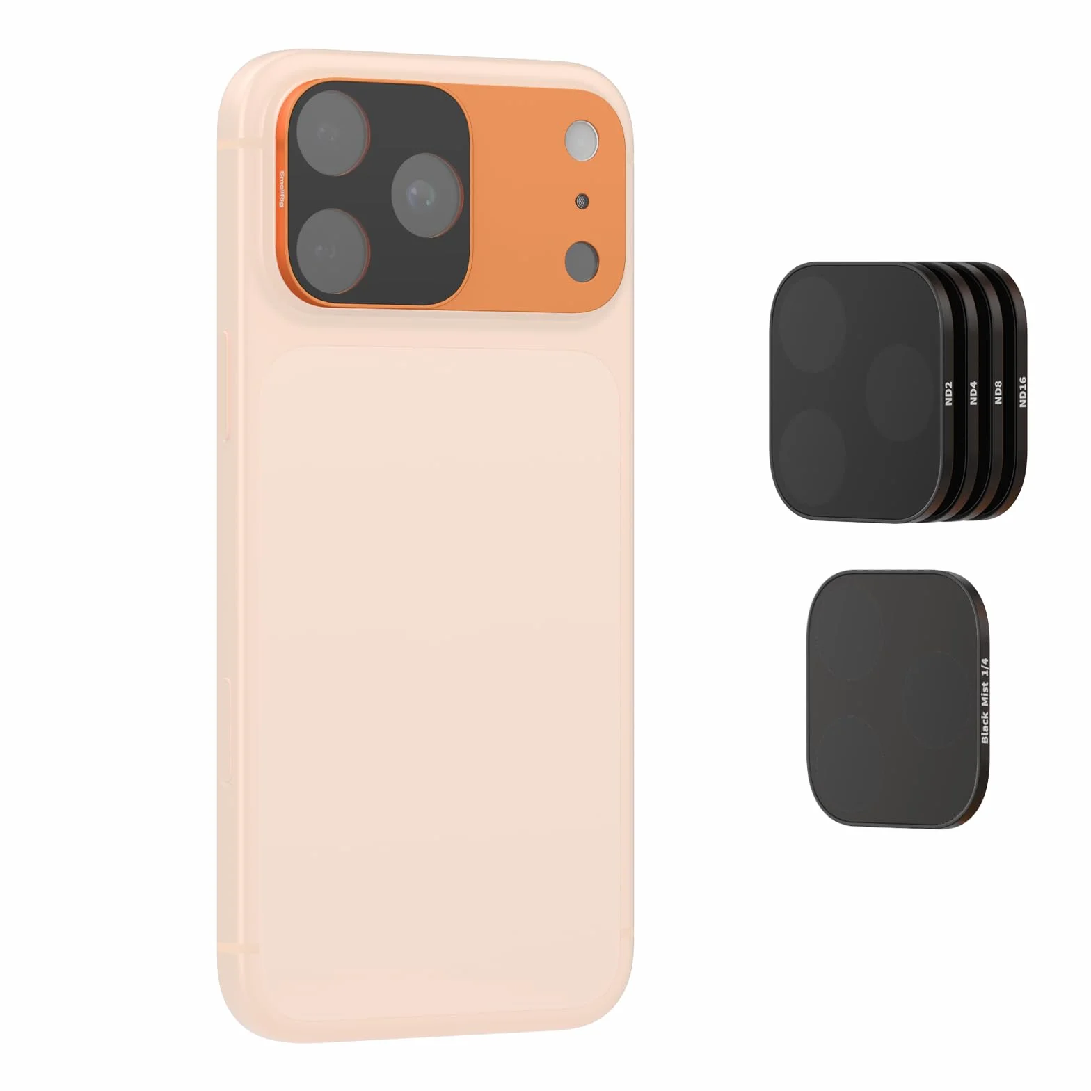 SMALLRIG Kit di Filtri ND e Black Mist per iPhone 17 Pro Max, Filtri Magnetici per Obiettivo con Base di Montaggio, Filtro Diffusore 1/4"/ND2/ND4/ND8/ND16/ND32, Confezione da 6, Arancione - 6075