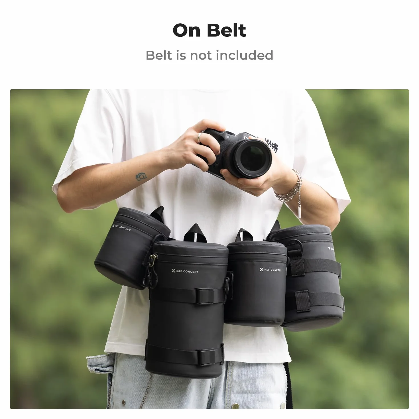 K&F CONCEPT Custodia per Obiettivo con Soffiatore d'Aria, Borsa Obiettivo Impermeabile e Antishock, Protezione per Lenti Fotocamera DSLR/SLR