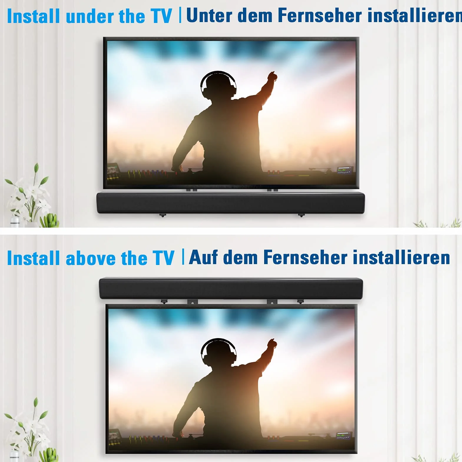 Mounting Dream Universale Staffa Soundbar Supporto per Soundbar con/senza fori, Supporto per TV soundbar con Staffe di Base Esteso Anti-Scivolo (da 87.5 a 154mm), Installa su Supporto TV, Parete o TV