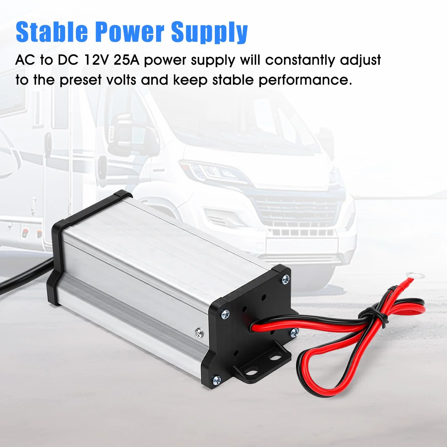 Convertitore da 220V a 12V, Adattatore di Alimentazione per riscaldatore, leggero e portatile Convertitore Di Tensione per roulotte, camper, illuminazione LED garage o interni