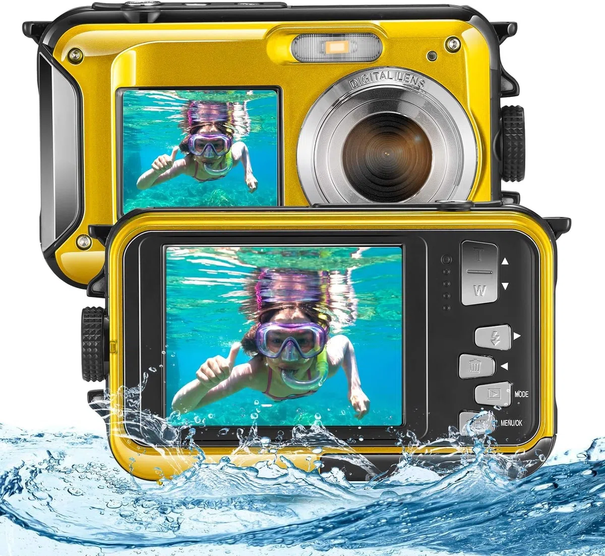 Fotocamera impermeabile digitale Full HD 2,7 K 48 MP Macchina Fotografica Subcquea 16 x Fotocamera Subacquea Impermeabile Macchina con microfono a LED ritardatore per adolescenti