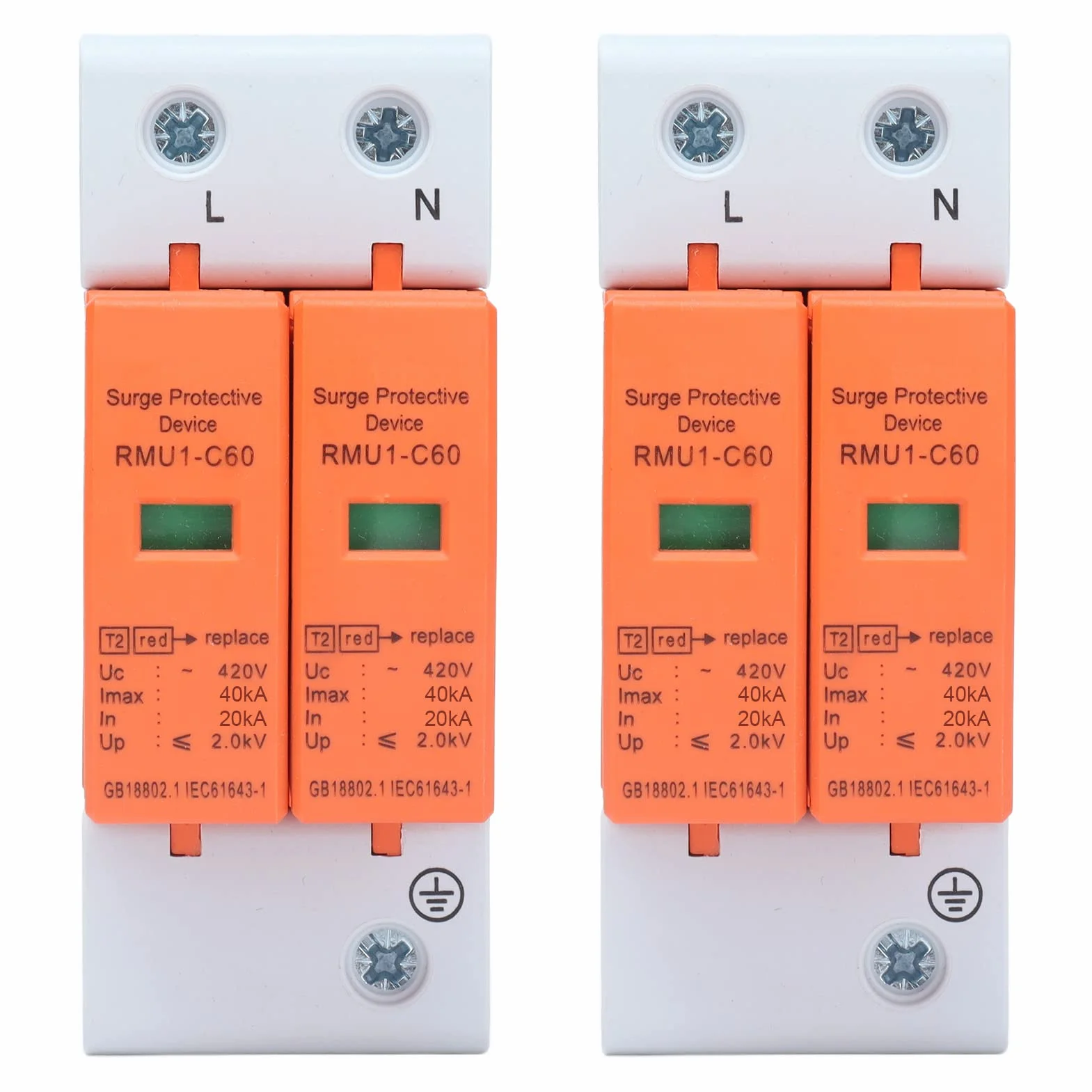 DEWIN Scaricatore di Sovratensione 2P 40kA 420V Dispositivo di Protezione Contro Le Sovratensioni