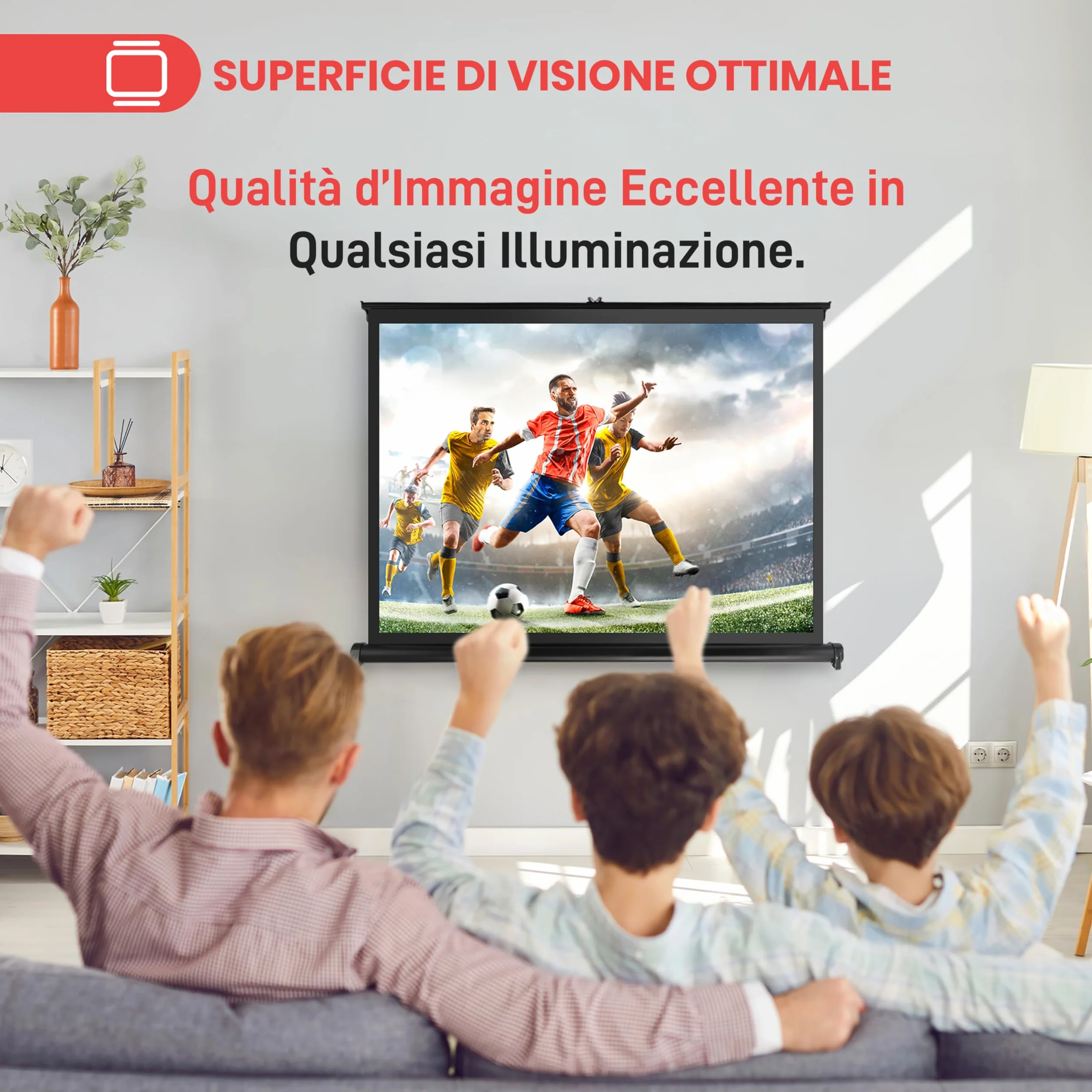 Pyle Telo Proiettore Portatile, Schermo Proiettore Mobile 102 cm con Supporto, Leggero e Durevole, Sistema Facile da Estrarre per Scuole, Riunioni e Uso Interno/Esterno, Nero
