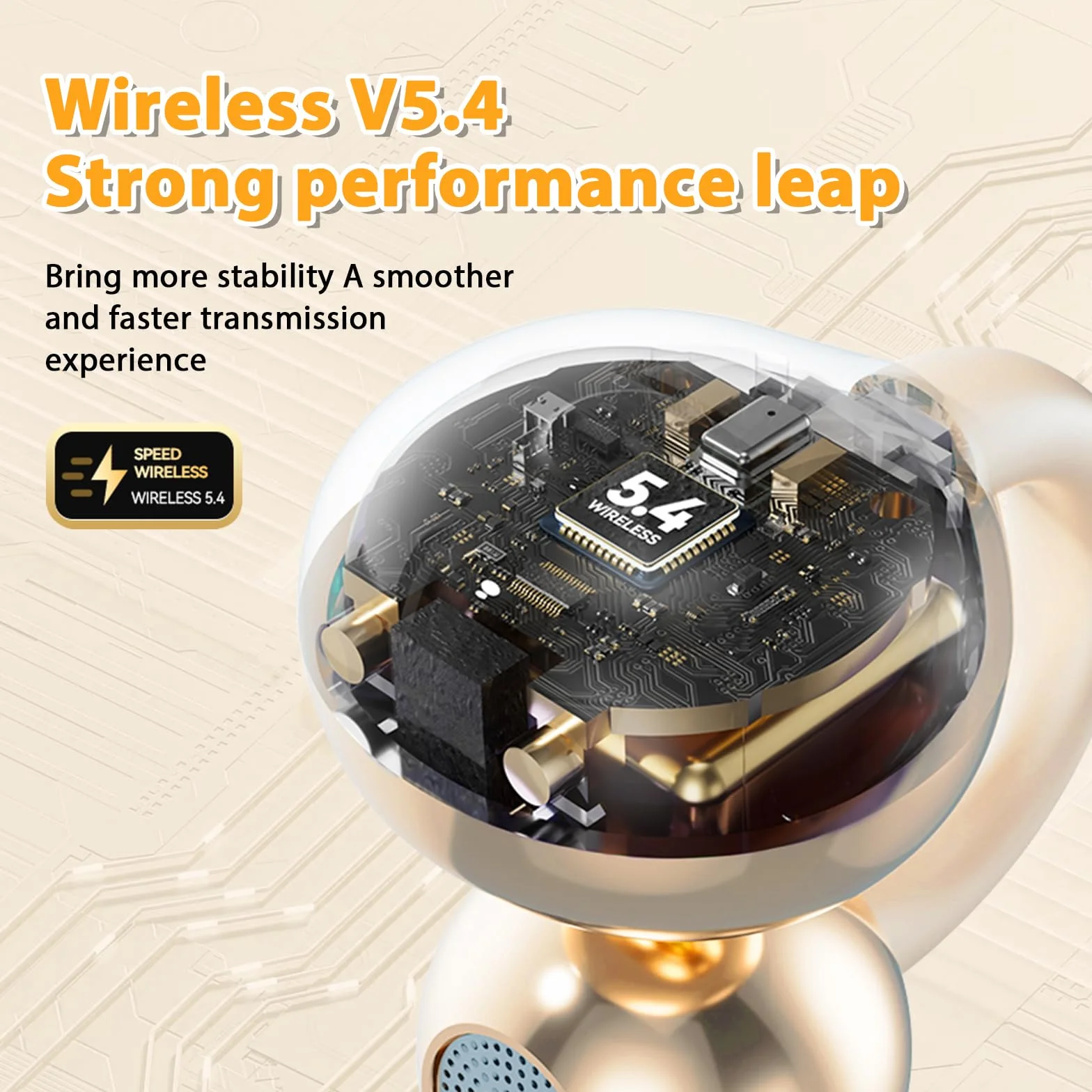 PTHTECHUS Cuffie Conduzione Ossea, Cuffia Aperte Auricolari a Clip Auricolari Bluetooth Sport Clip Aperta Cuffie In-Ear Wireless, Compatibile iOS/Android, 60 ore di Riproduzione, M91 (Oro)