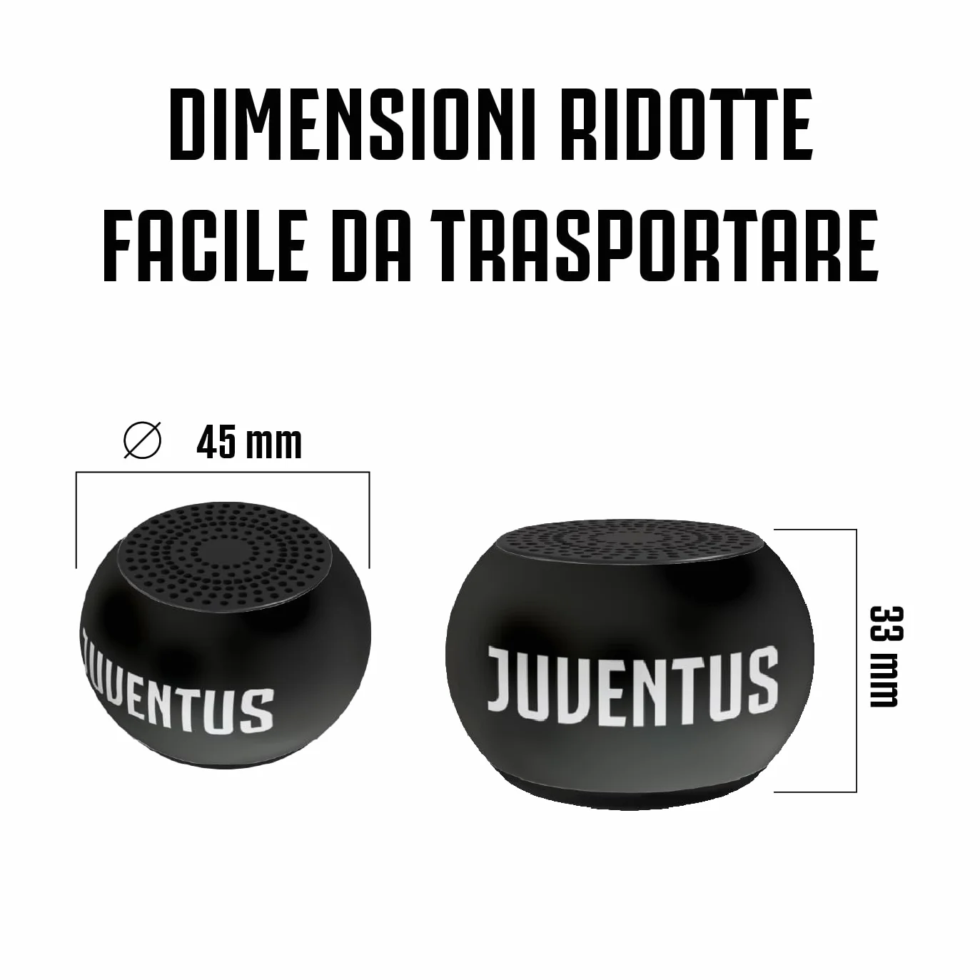 TECHMADE Juventus Football Cuffia microfono incluso |ON-EAR |con filo cavo aux | Bianco/Nero | con adattatore usb-c (+ SPEAKER)