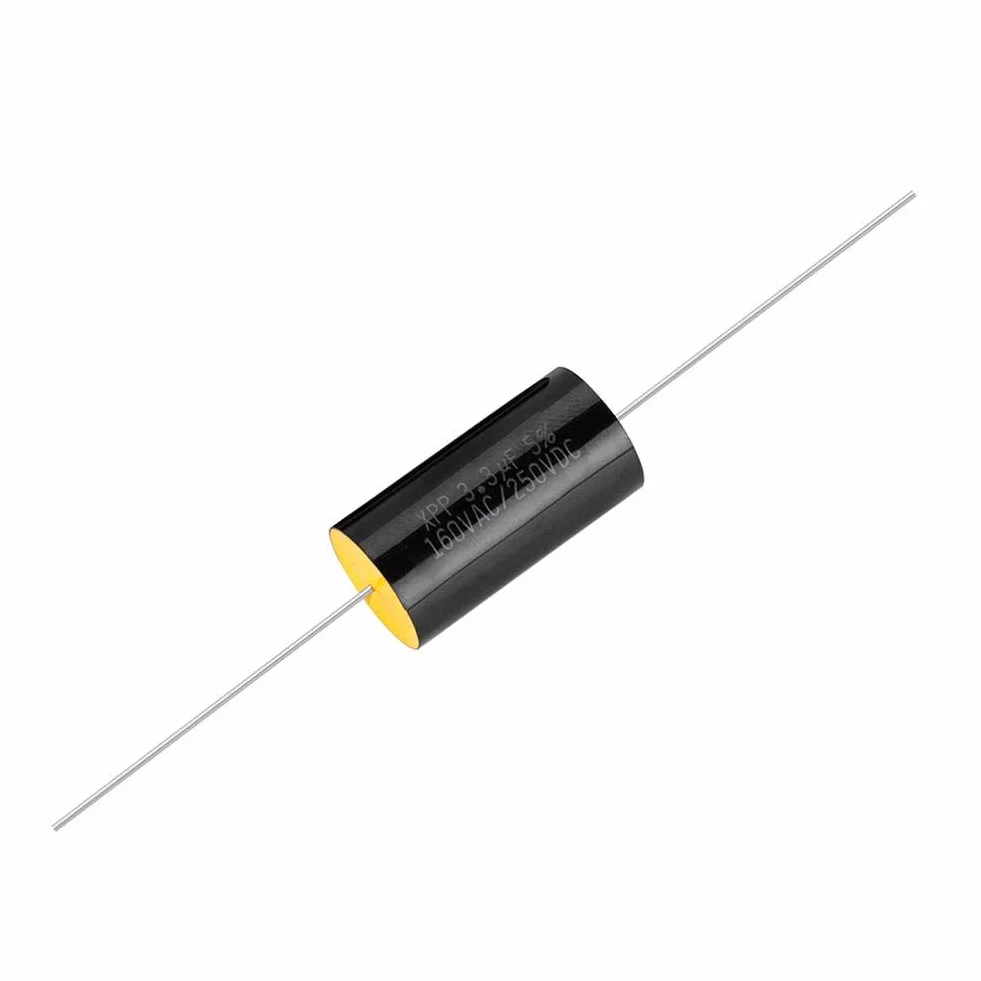 2Pezzi Resistori Elettronici per Film Metallici, Condensatori Elettrolitici 1uF/2.2uF/3.3uF audio HIFI Divisore Crossover con Perno filo di rame puro per auto treble (3.3uF)