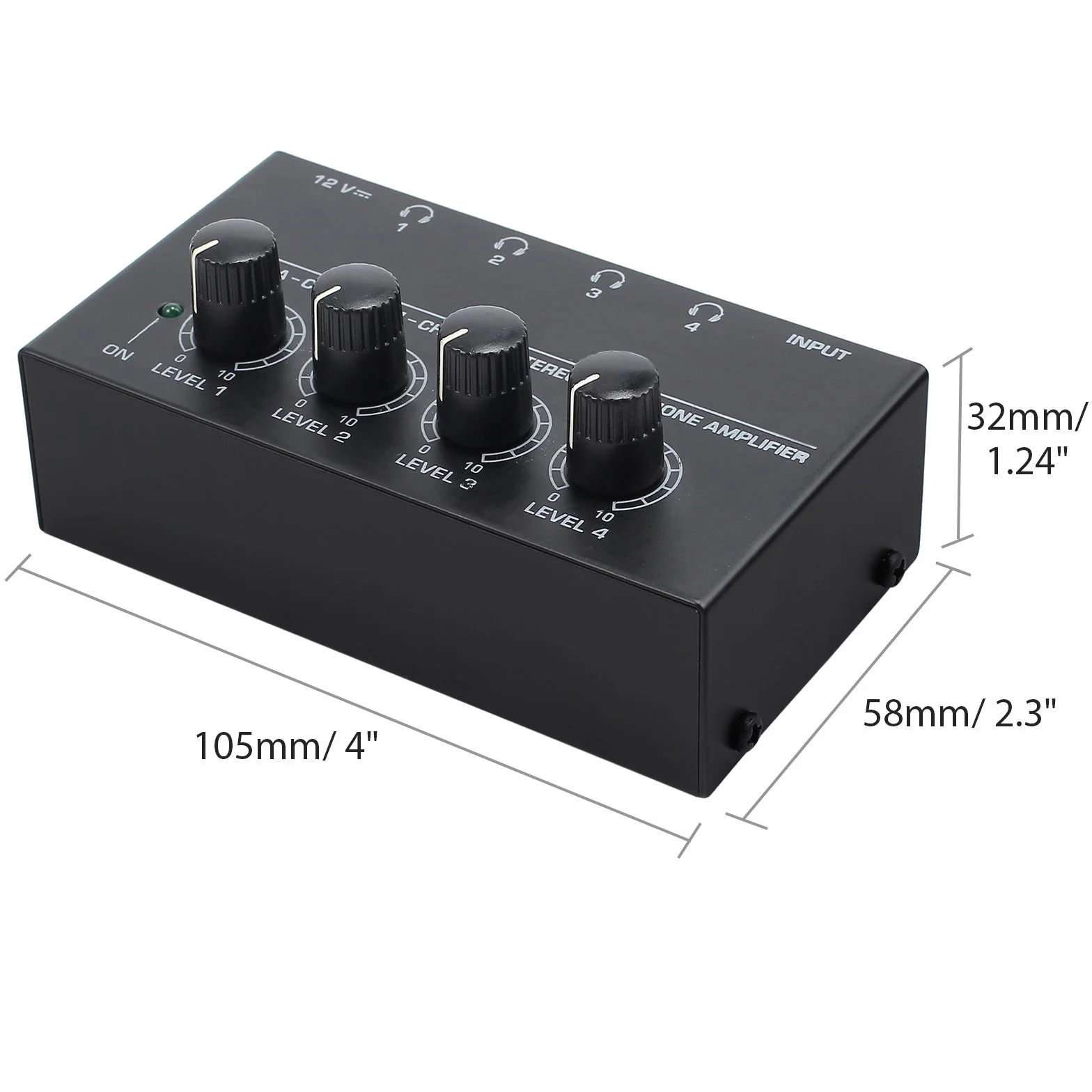 Neoteck HA400 Amplificatore Per Cuffie a 4 Canali Ultracompatto Amplificatore per Cuffie Stereo con 5 PZ Adattatore Audio Jack da 6.3mm a 3.5mm