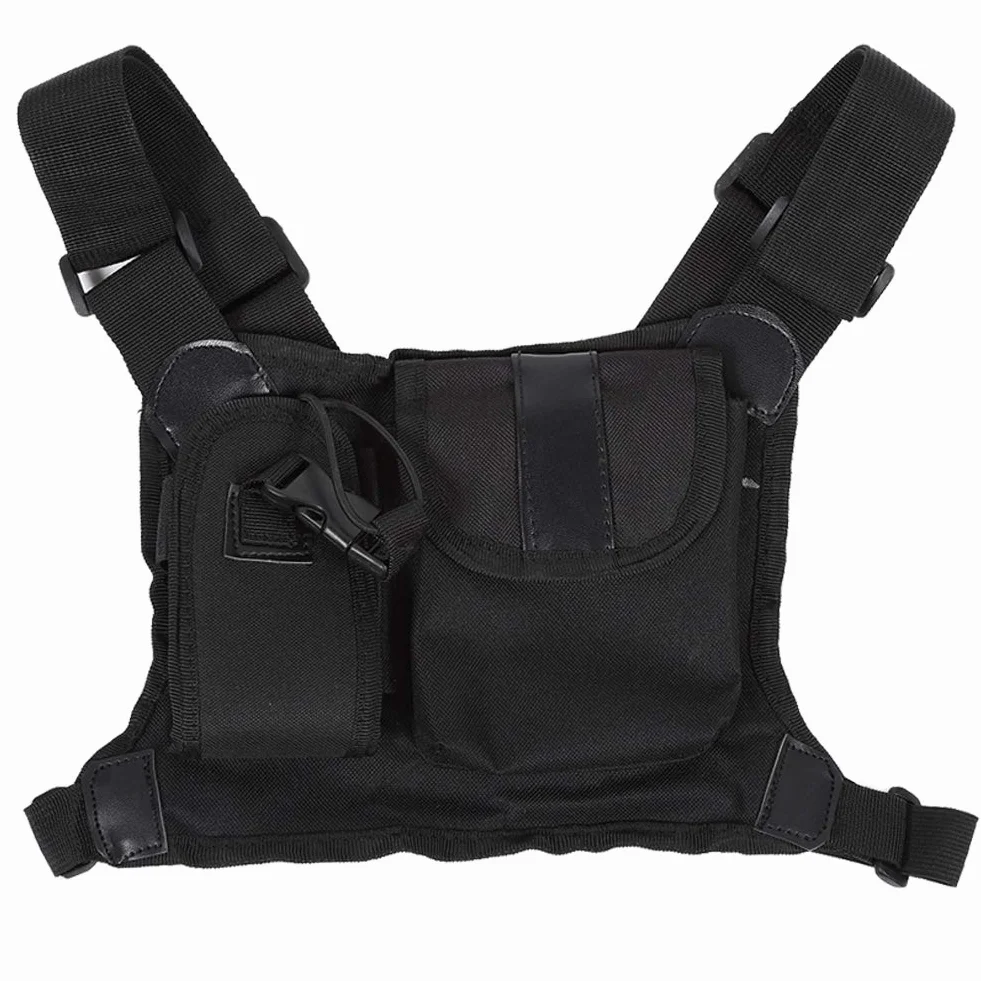 Walkie Talkie Chest Pocket Harness Borse Nylon Regolabile Universale