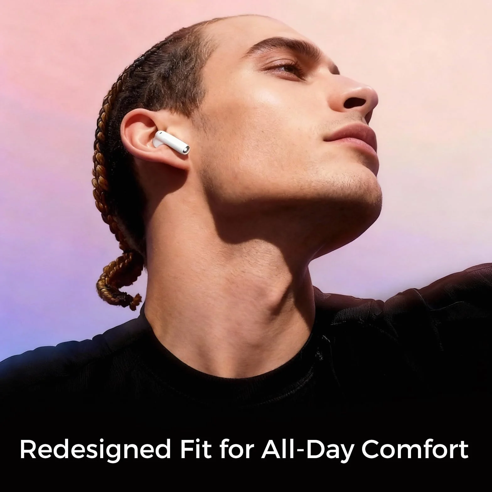 yobola Cuffie Bluetooth 5.4, In-Ear Auricolari Wireless Hi-Fi Stereo con 4 Microfoni HD, Comodo Mini Controllo Tattile IPX7 Impermeabili USB-C 27 Ore Cuffiette per Smartphone/Portatili/Sport, Bianco