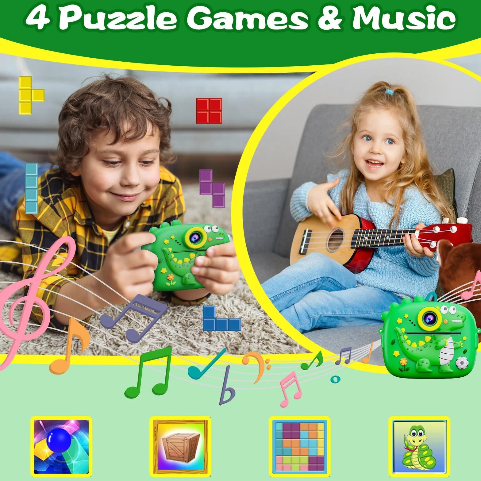 Macchina Fotografica Bambini,2,4 Pollici Macchina Fotografica Istantanea,Macchina Fotografica Bambini Istantanea,con 32GB TF Scheda e Carta Fotografica,per Bambini dai 3 ai 12 Anni Regalo di Natale