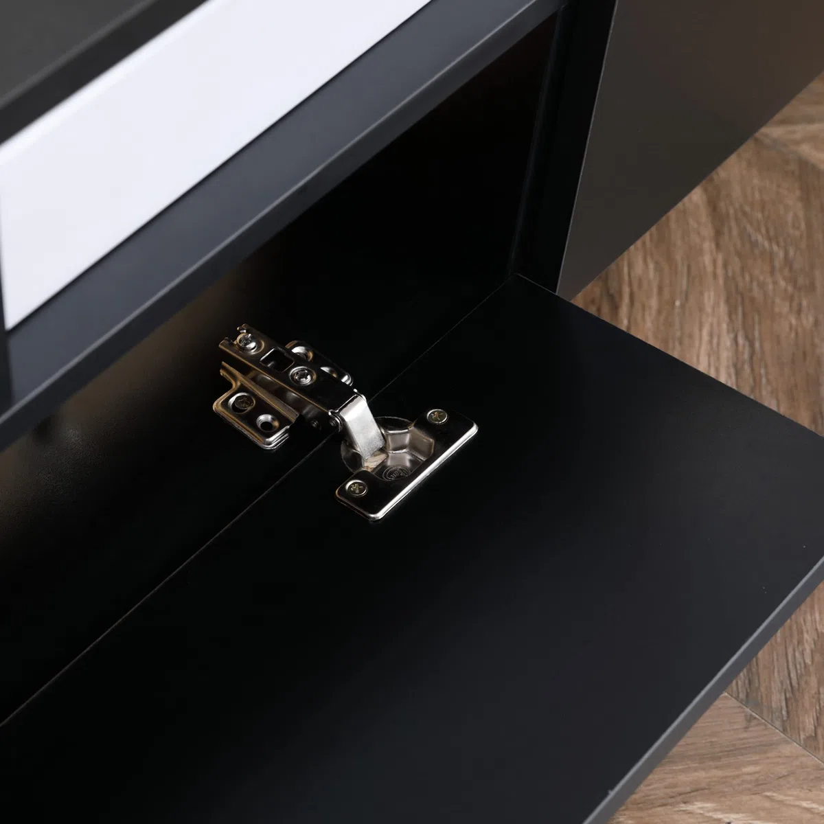 HOMCOM Mobile Porta TV Moderno con 2 Mensole in Legno, Mobiletto per Televisore con Vani Aperti e Armadietti, Nero