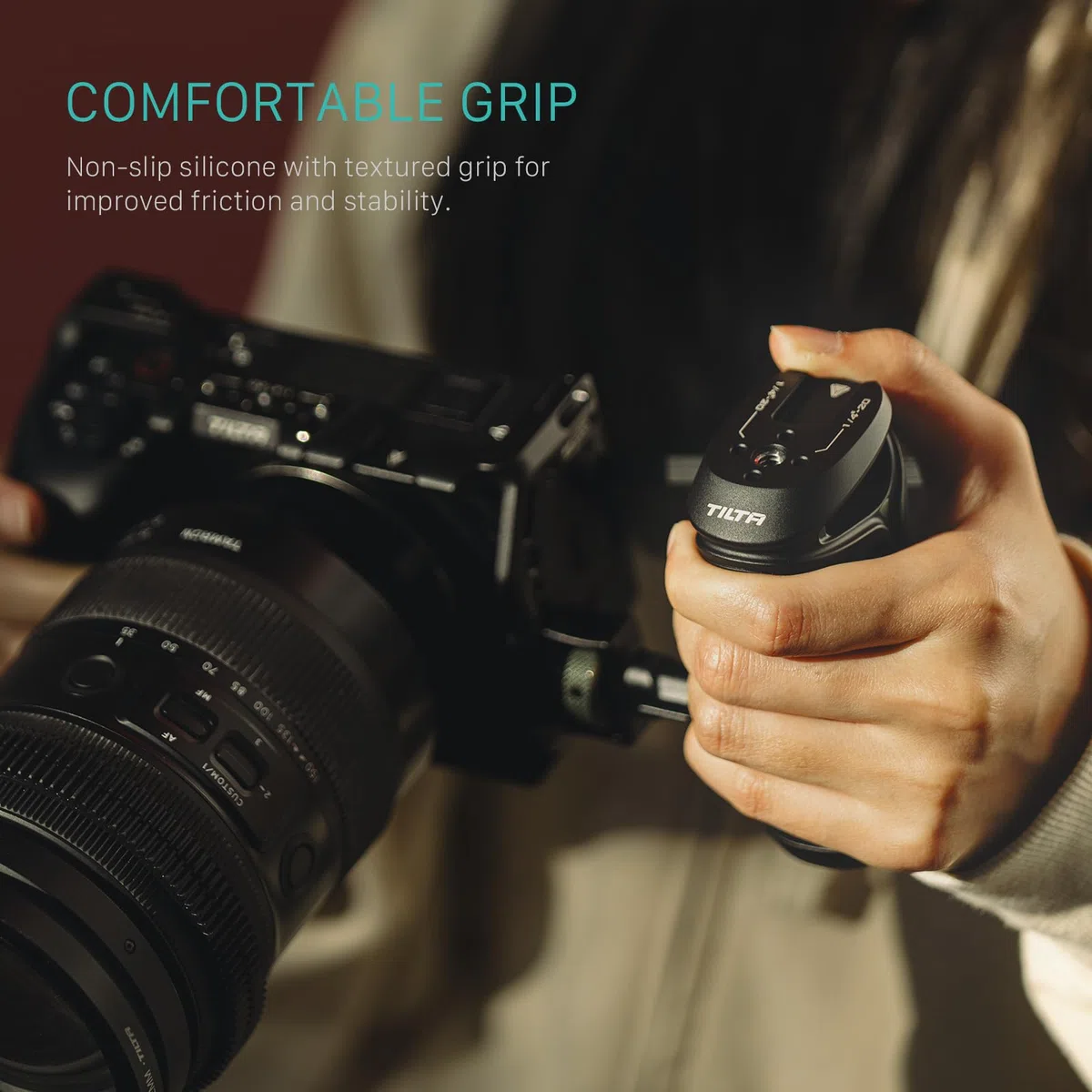 Tilta Xeno TA-XSH4-B - Maniglia laterale con doppie viti da 1/4"-20, impugnatura laterale ergonomica per fotocamere DSLR/Mirorrless e monitor Rigs - Nero
