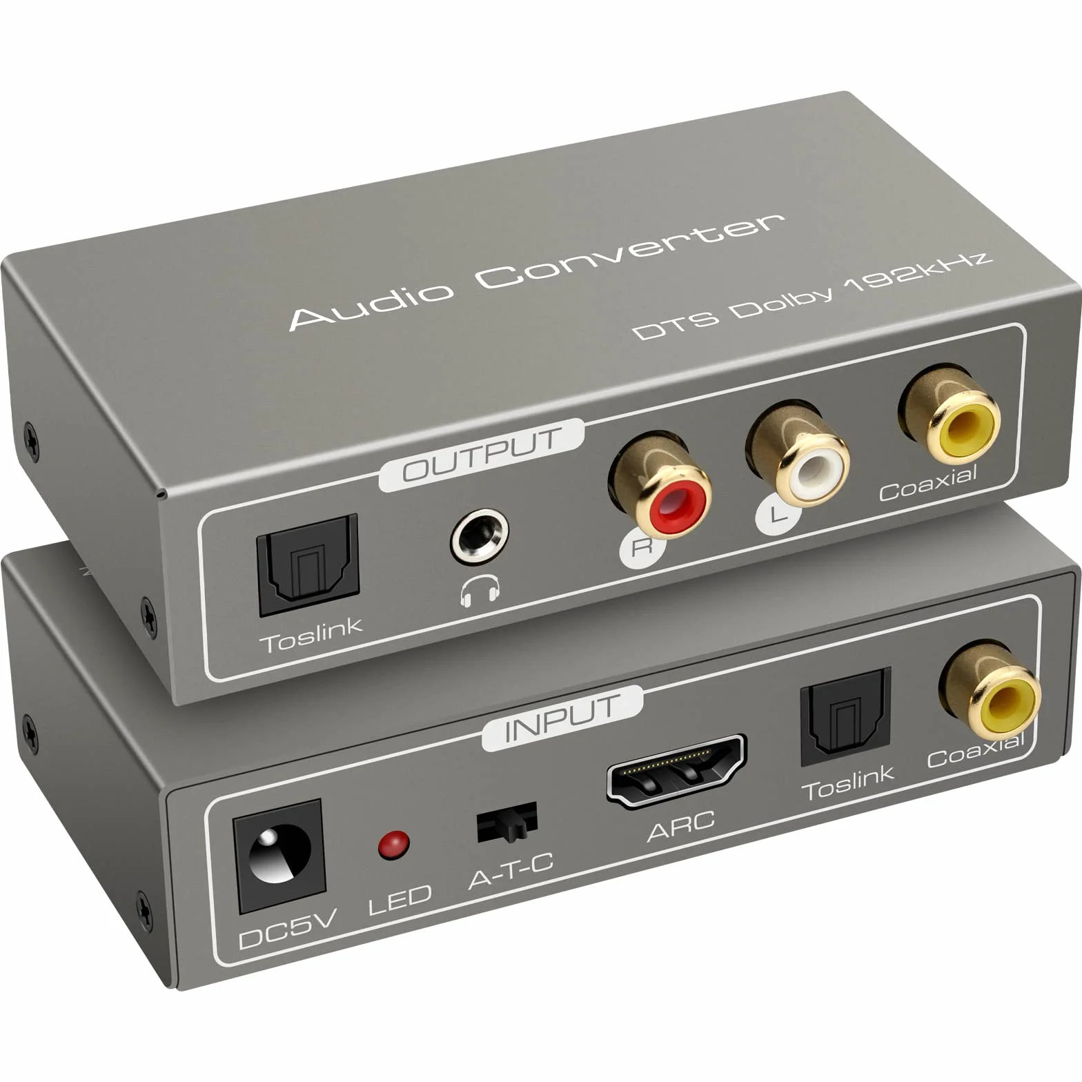 HDMI ARC Adattatore Convertitore Audio Digitale Analogico 192 KHz Coassiale Ottico o ad Coassiale Ottico L R Uscita Jack da 3.5 mm Support PS4 PS5 HDTV Blu Ray DVD