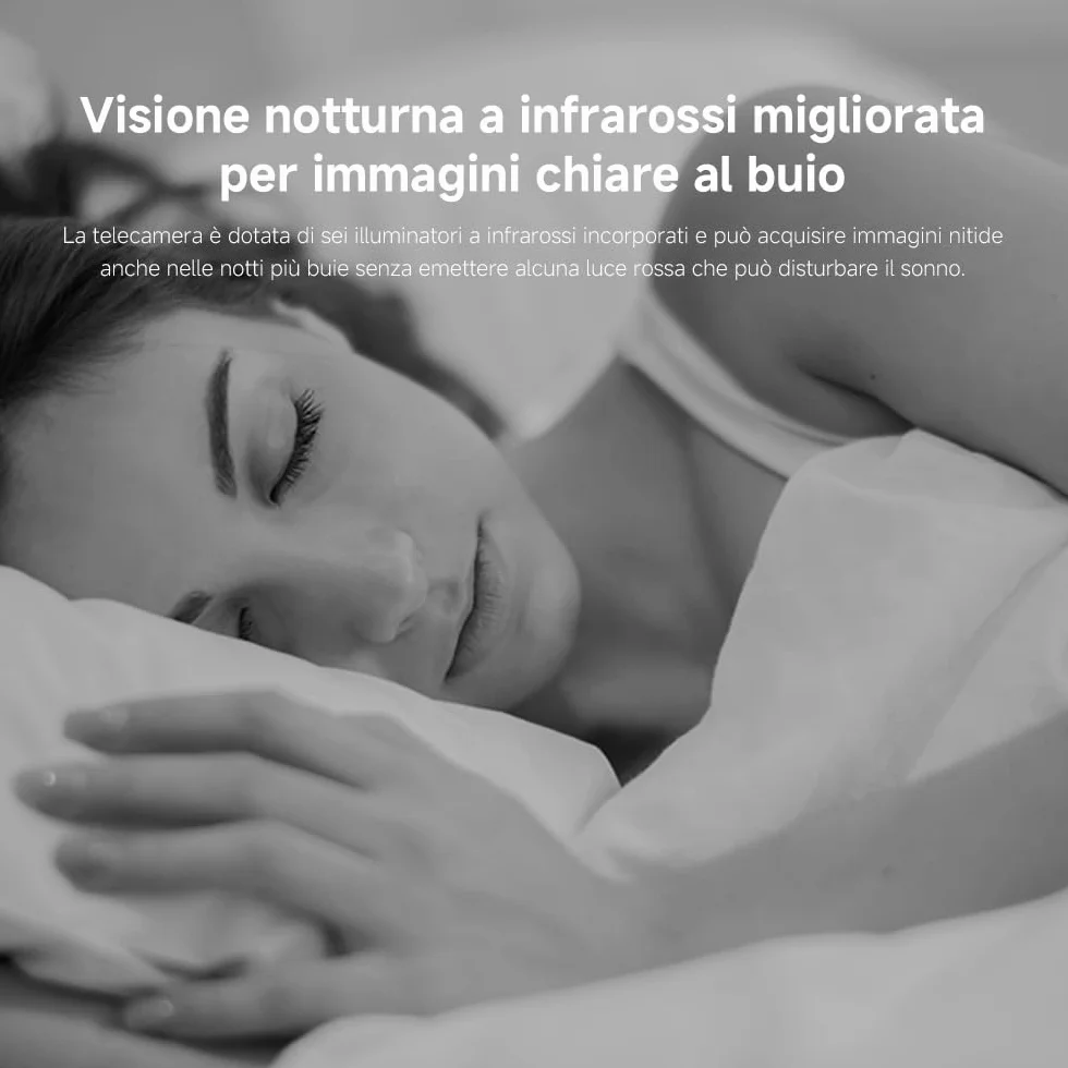 XIAOMI Smart Camera C301 (Videocamera di sorveglianza), risoluzione 2K, protezione privacy, visione notturna a colori, visione completa a 360°, rilvamento delle persone, audio bi-direzionale