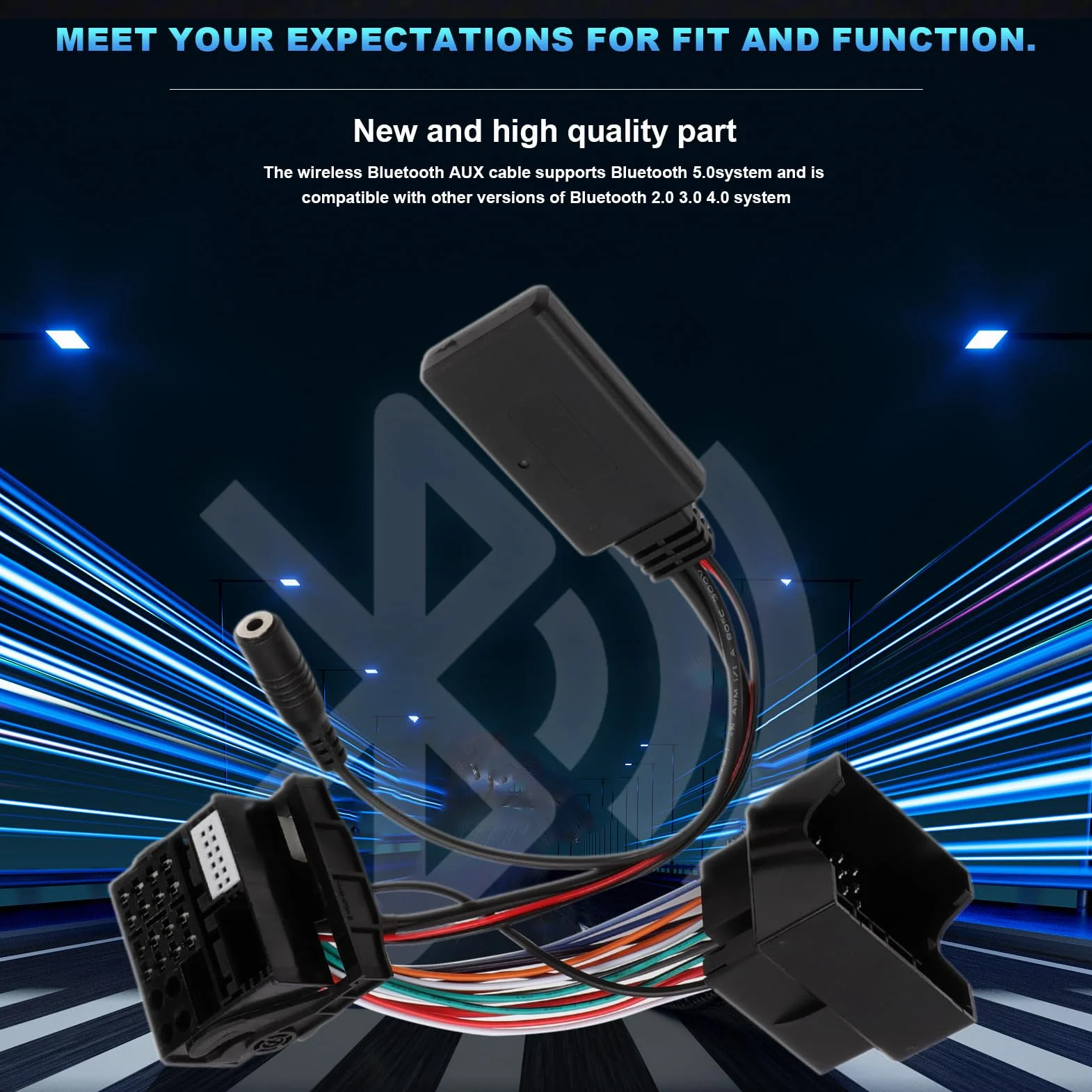 Adattatore Bluetooth a 12 pin autoradio 5.0 stereo Aux cavo per W169 W245 W203 W209 W164
