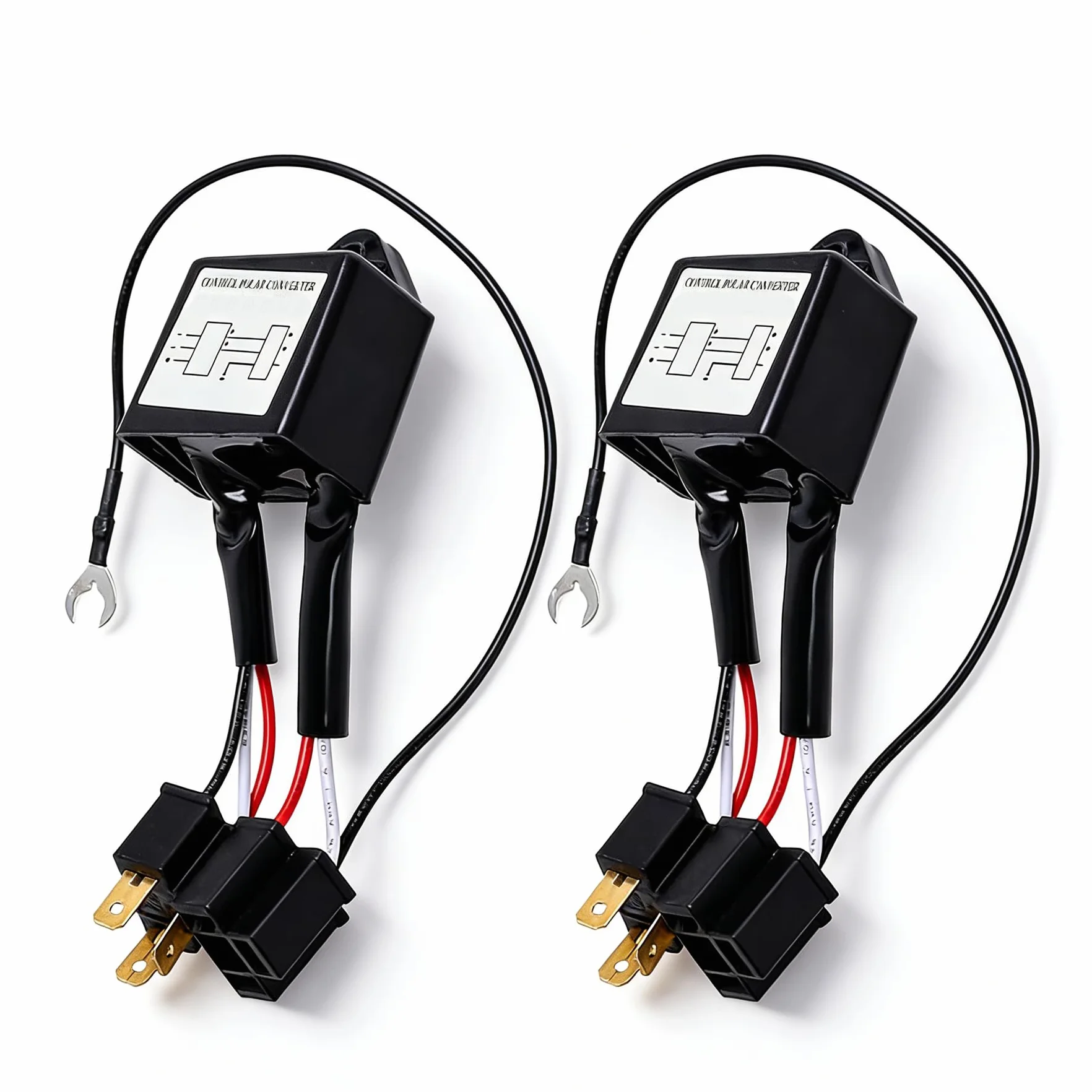 Convertitore di Polarità, 2 Pezzi Invertitore di Polarità, LED/HID Interruttore Negativo Adattatore per H4, Convertitore Negativo Polare, per Tutti i Tipi di Auto