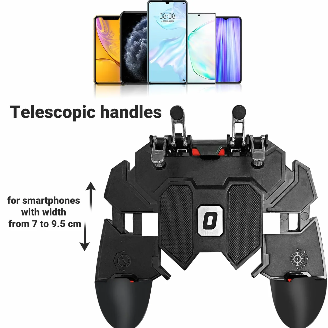 Ozkak Mobile Controller Smartphone Gamepad semplificato Portatile 4 Trigger L1R1 L2R2 Universel per PUBG COD Android iOS iPhone Samsung cellulare con larghezza da 7 a 9,5 cm
