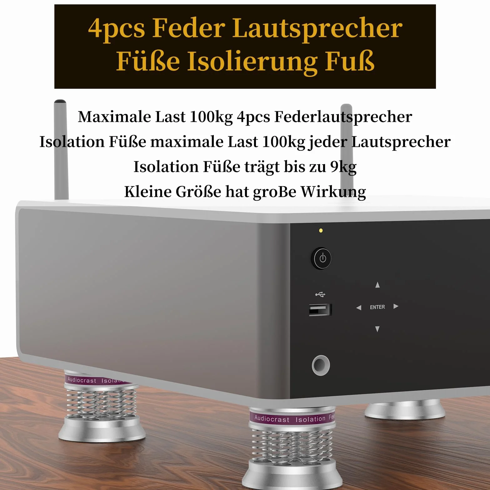 Altoparlante ammortizzatore piedi 4 pezzi molla High End per HiFi boxe subwoofer amplificatore