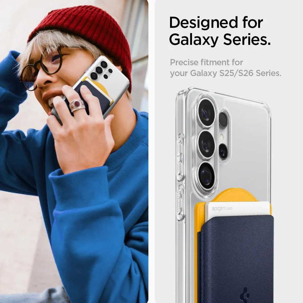 Spigen Nano Pop MagFit Portafoglio Magnetico Compatibile con Samsung Galaxy S26 & S25 Serie, S25 Edge e Z Fold 7 – Bluberry Navy