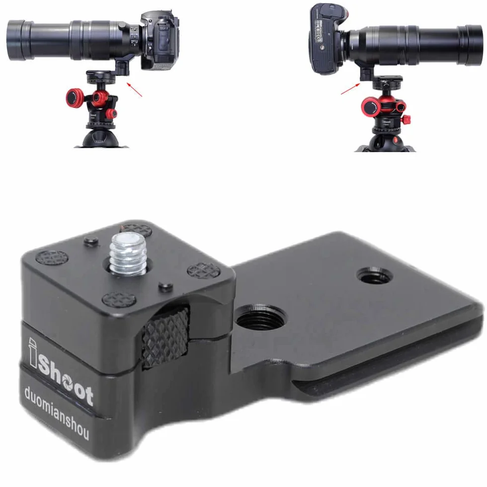 iShoot Supporto per treppiedi in metallo con attacco per treppiede, compatibile con Panasonic Leica DG Vario-Elmar 100-400 mm f/4-6.3 ASPH Power OIS, supporto per obiettivo con piastra QR Arca Fit