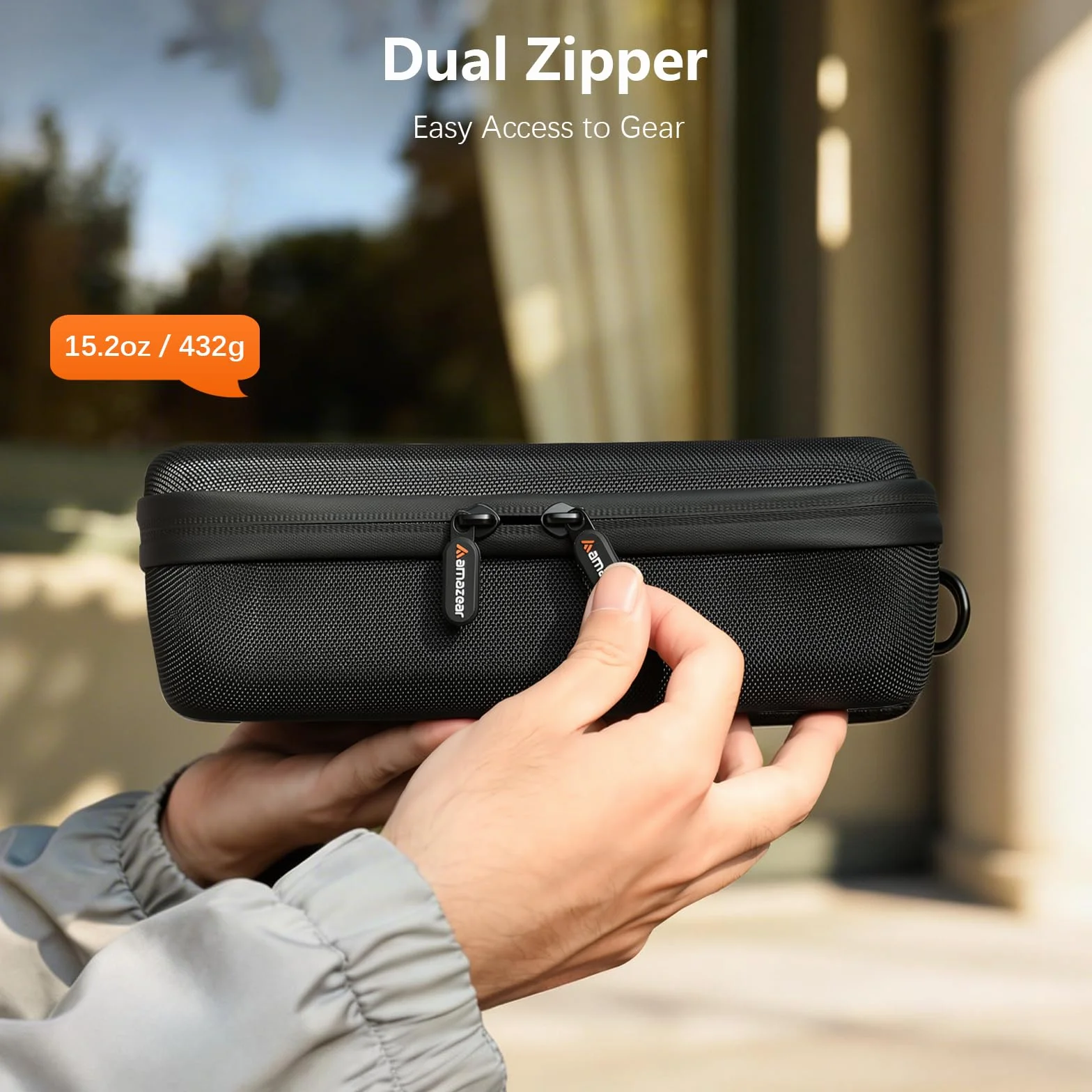 AMAZEAR Custodia da trasporto per accessori Insta360 X5 / X4 Air, Borsa impermeabile, Borsa a tracolla portatile per Insta360 X5 / X4 Air, Compatibile con asta selfie, Totalmente nero, Media