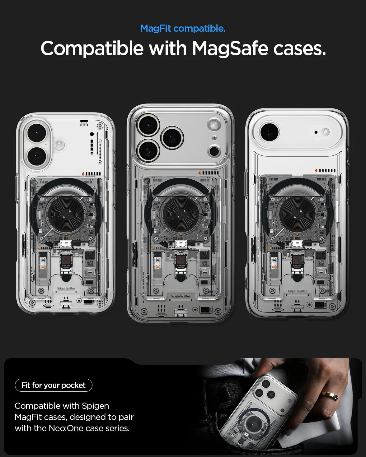 Spigen Ultra Hybrid MagFit Portafoglio MagSafe Wallet Magnetico Portacarte Compatibile con iPhone 17/16/15/14/13/12 Modelle, Accessori MagSafe - NeoOne